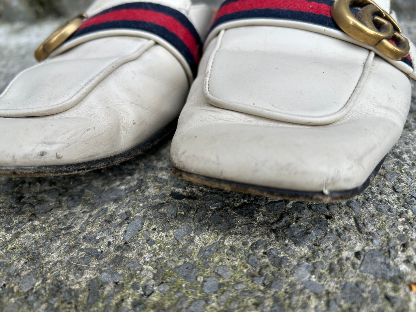 Off white Leather mules uk 6 (eu 39)