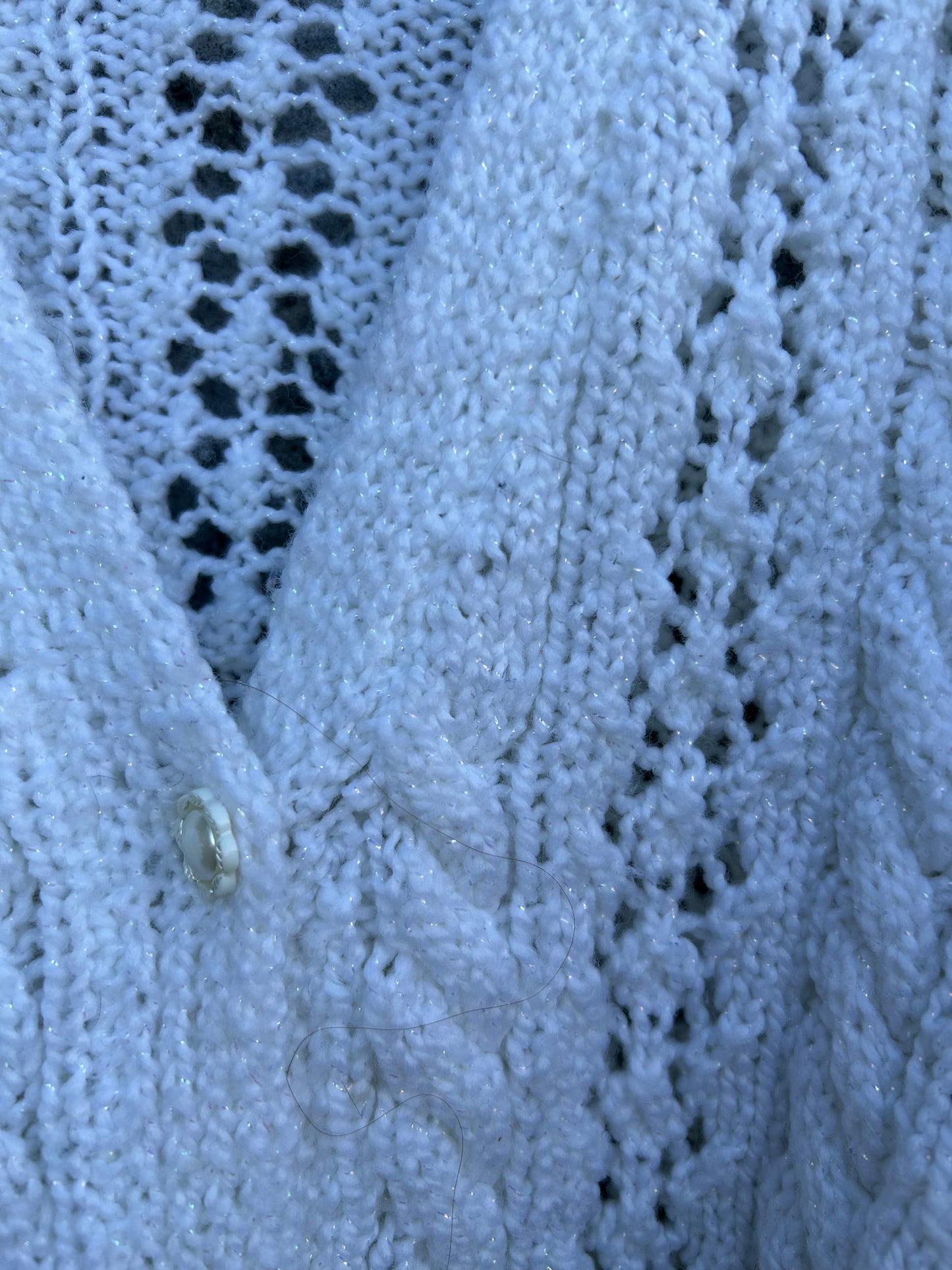 White pointelle cardigan 10-11y (140-146cm)