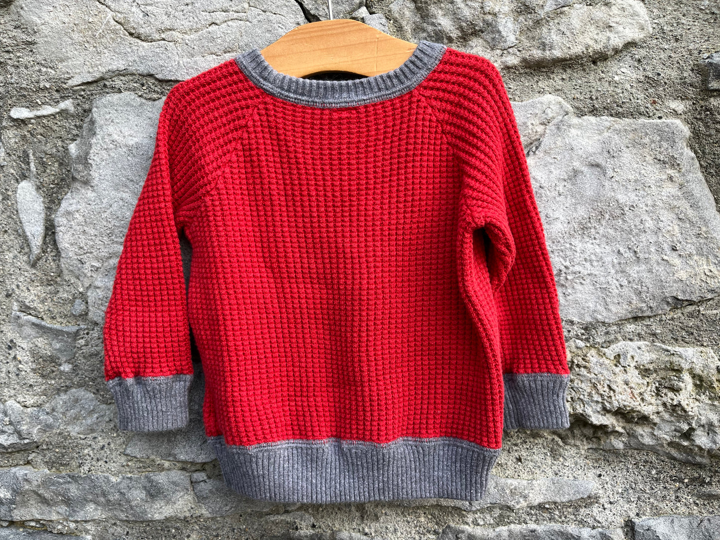 Red waffle jumper 12-18m (80-86cm)