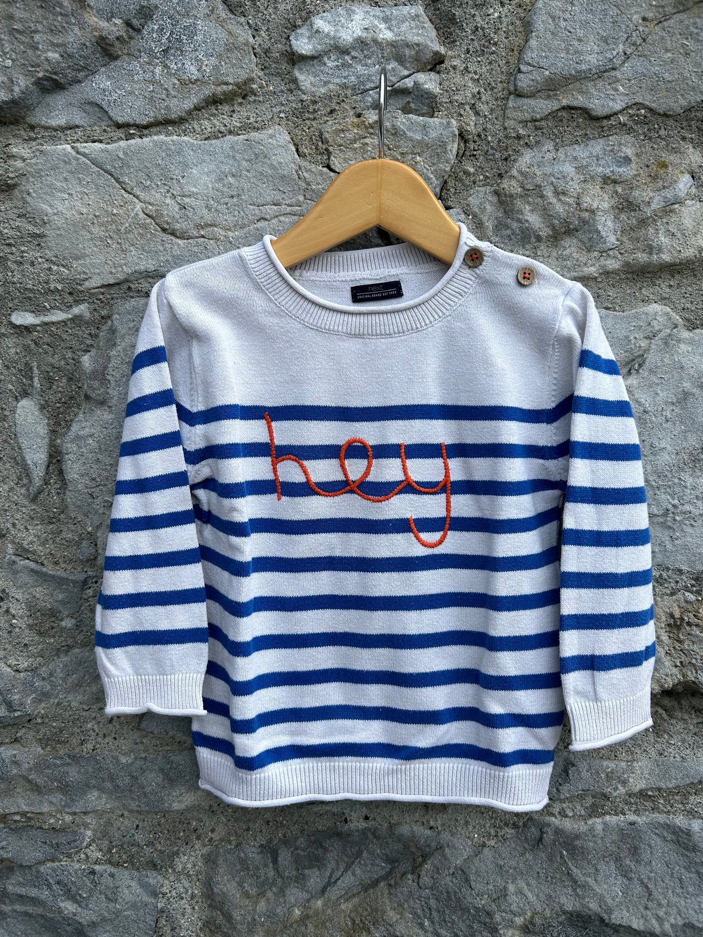 Hey stripy jumper 12-18m (80-86cm)