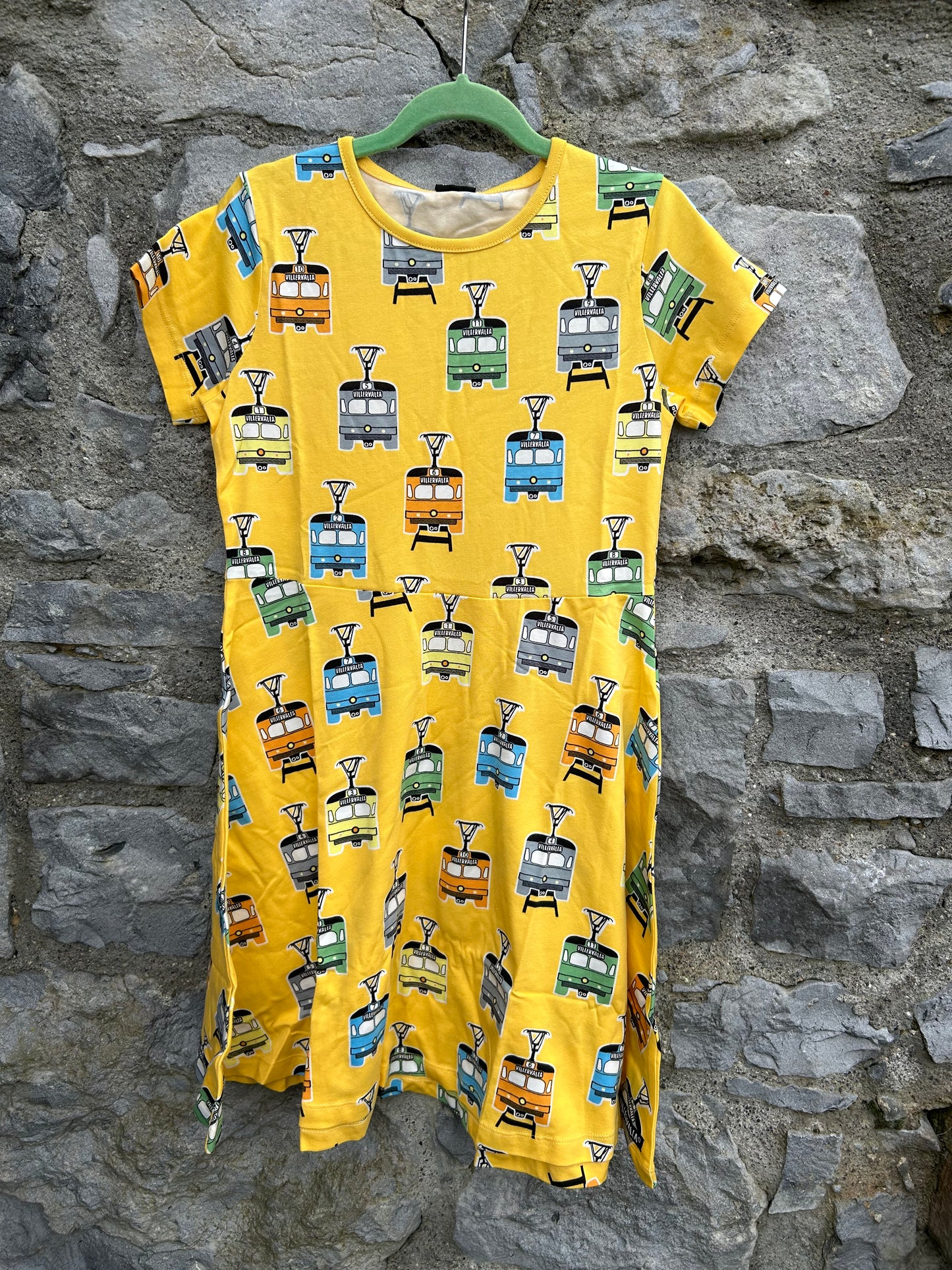 Yellow trams half circle dress 9y (134cm)