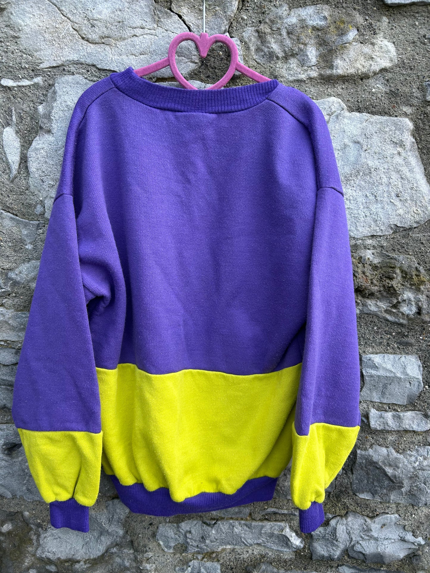 90s Purple&yellow winter sports sweatshirt 11-12y (146-152cm)