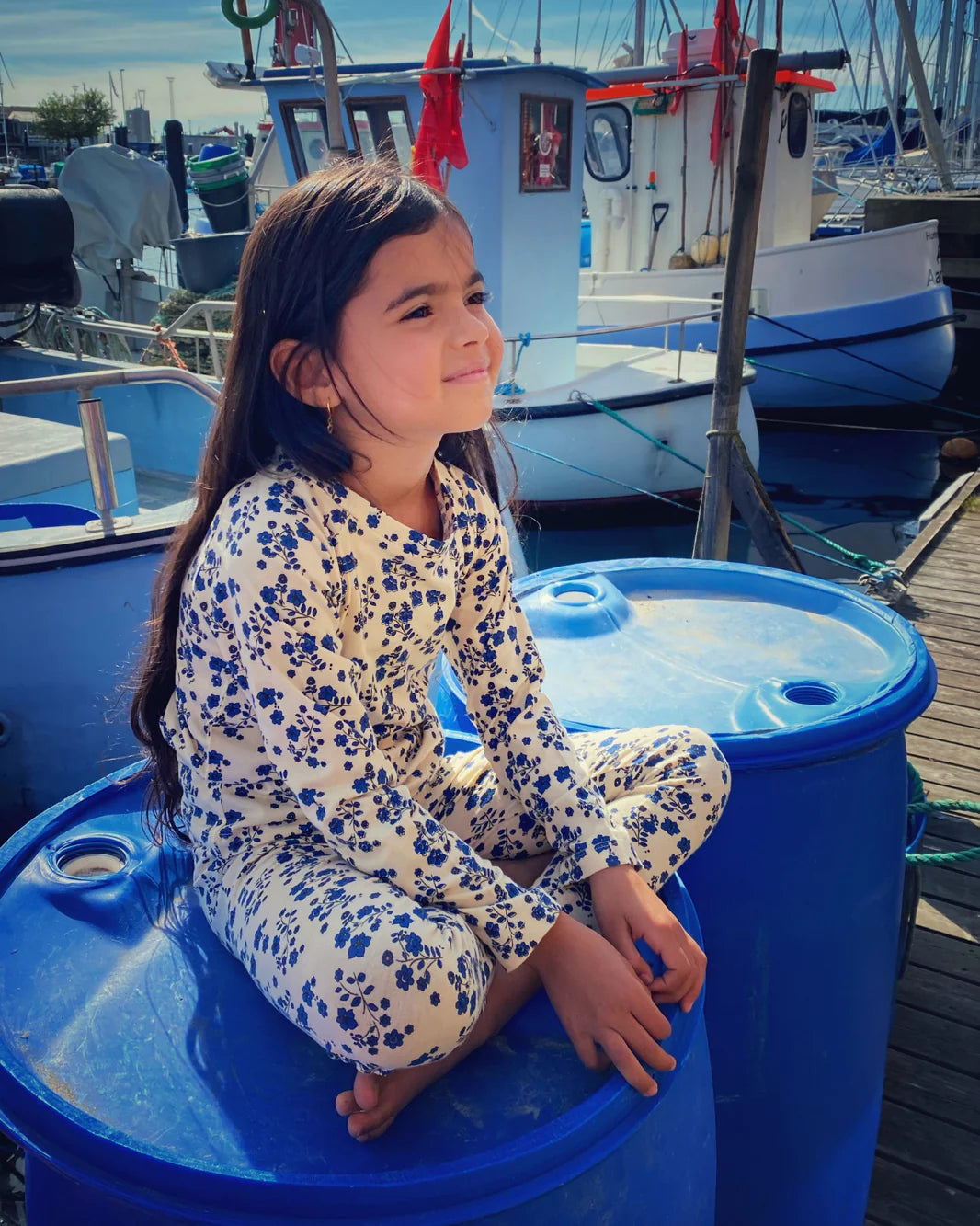 Blue floral leggings 2y (92cm)