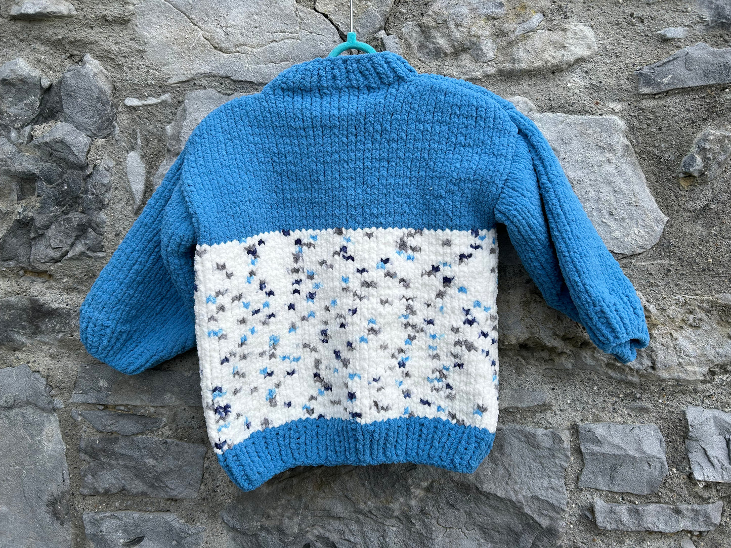 Blue&melange fleece cardigan 3y (98cm)
