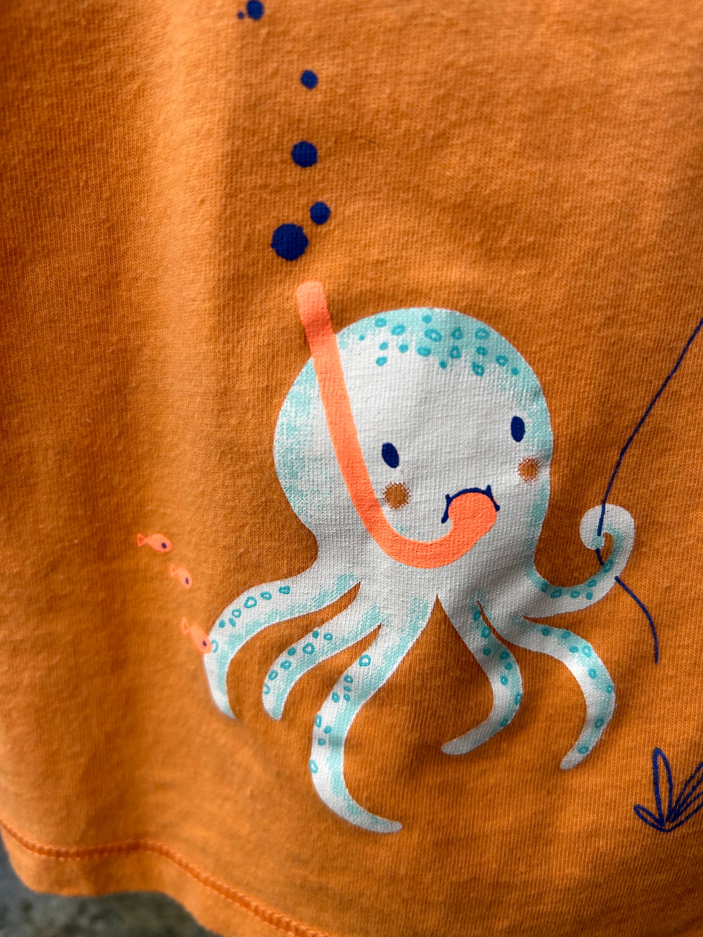 Orange octopus T-shirt 3-6m (62-68cm)