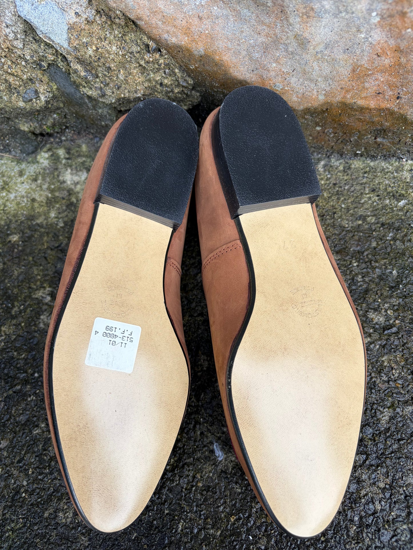 80s brown embroidered pumps uk 4 (eu 37)