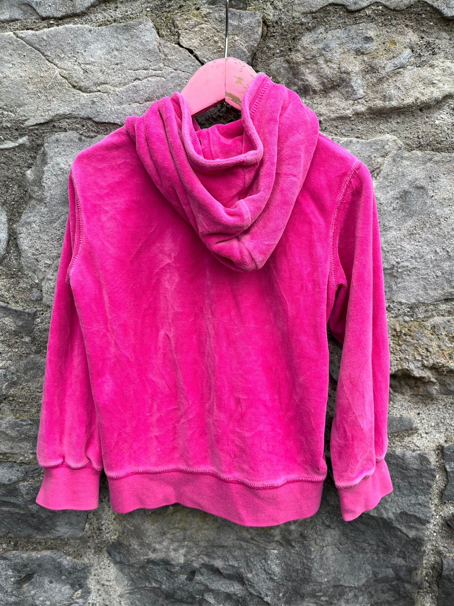Pink velour hoodie 3-4y (98-104cm)