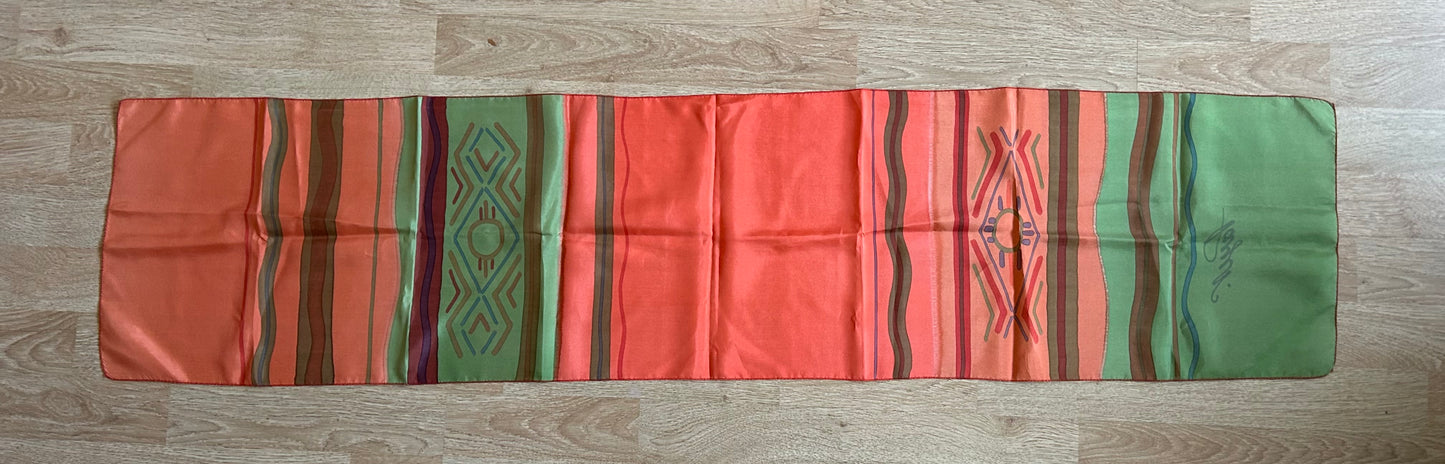 Orange green scarf