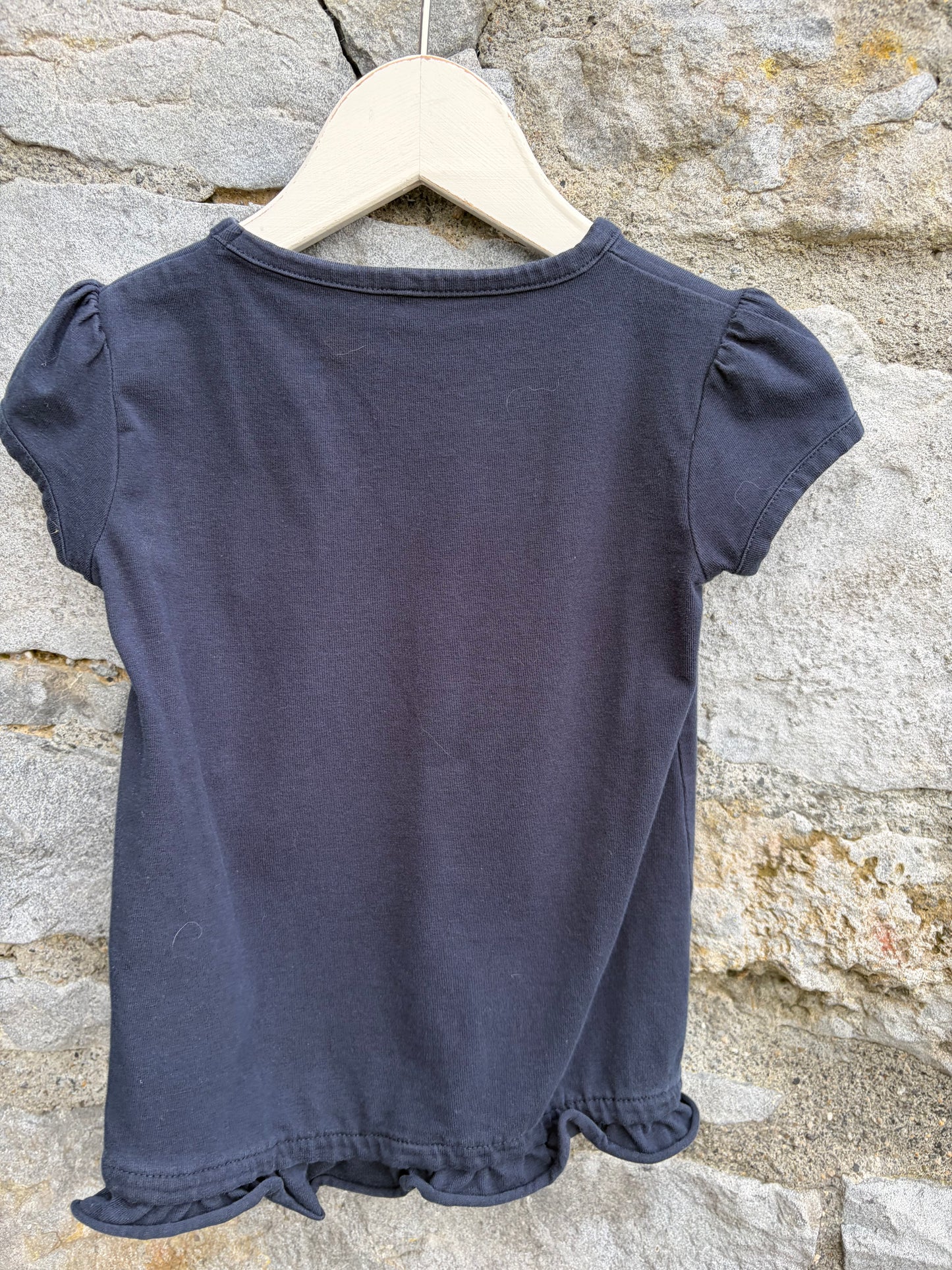 Flowers navy t-shirt 9-12m (74-80cm)
