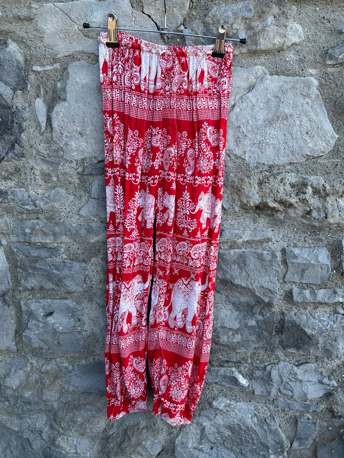 Elephants red baggy pants 7-8y (122-128cm)