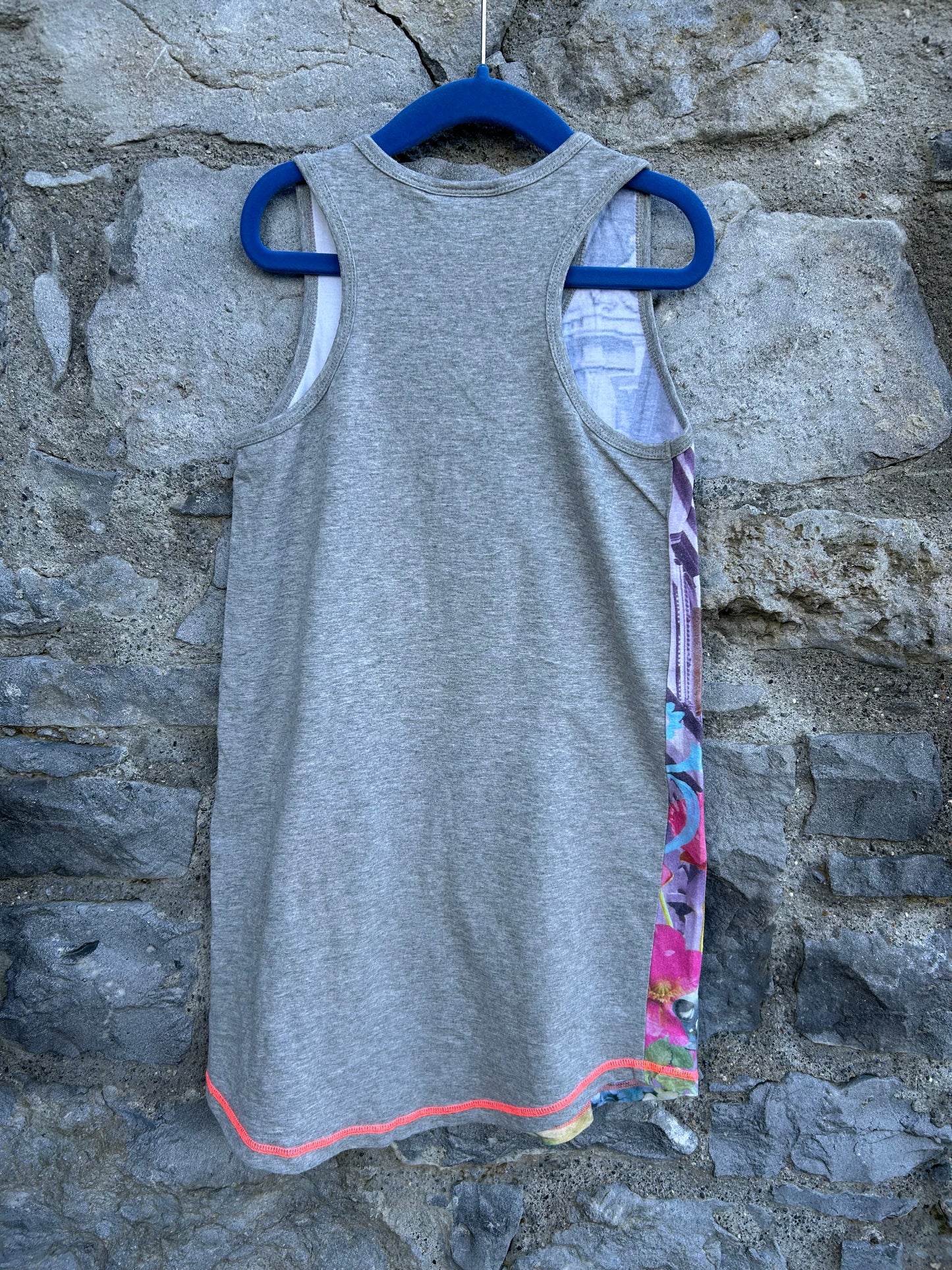 Tropical city grey dress 7-8y (122-128cm)