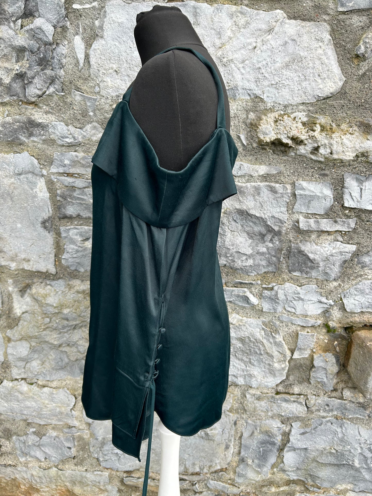 Dark green cold shoulder top uk 10