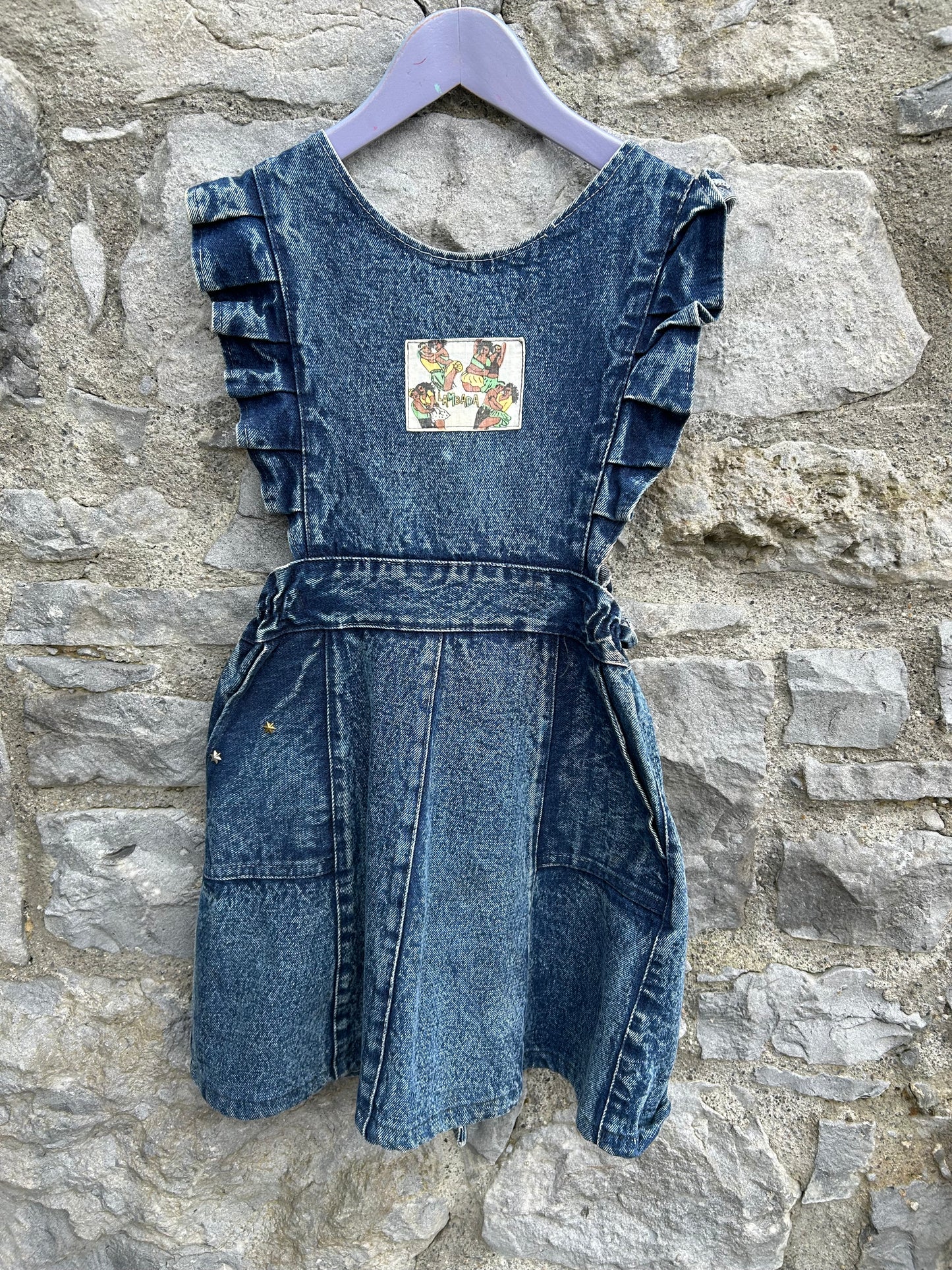 80s denim pinafore 7-8y (122-128cm)