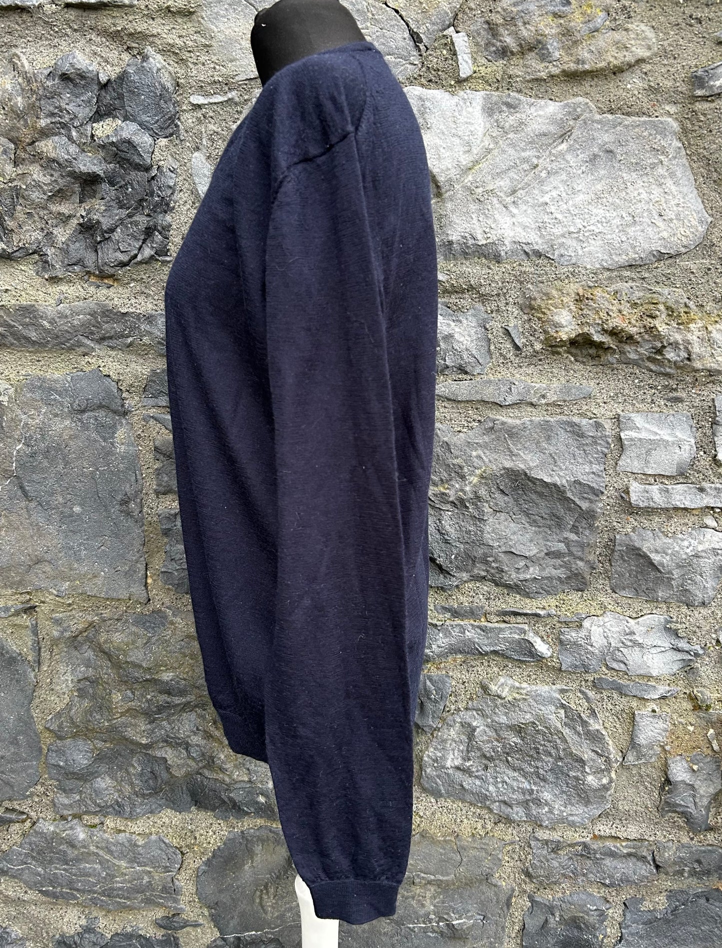 Navy merino wool jumper Small