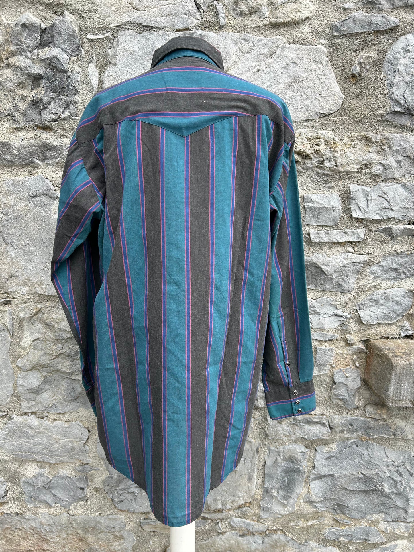 90s green&charcoal shirt Large