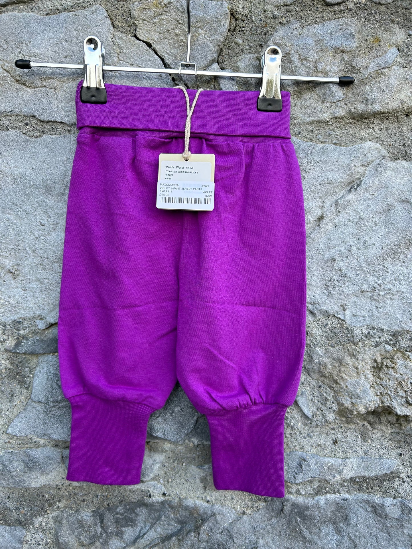 Purple rib pants 3-6m (62-68cm)