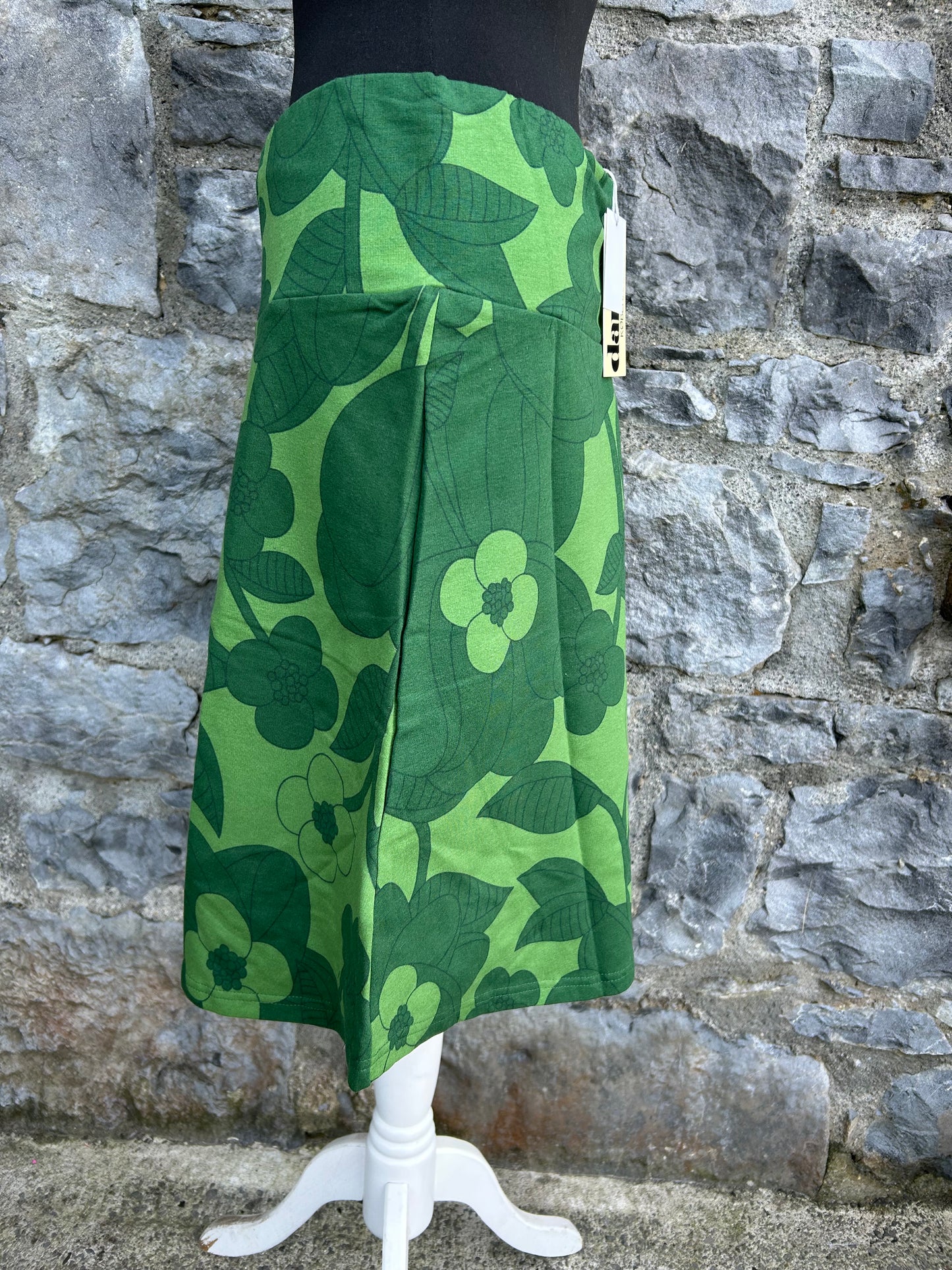Green floral skirt uk 10