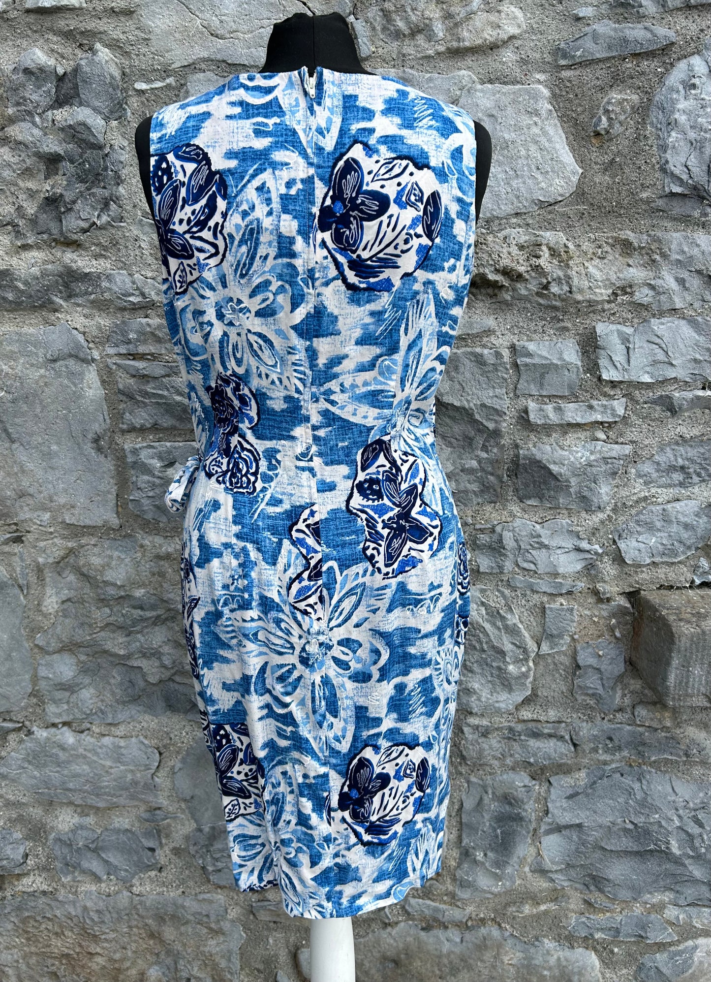 90s floral blue dress uk 12