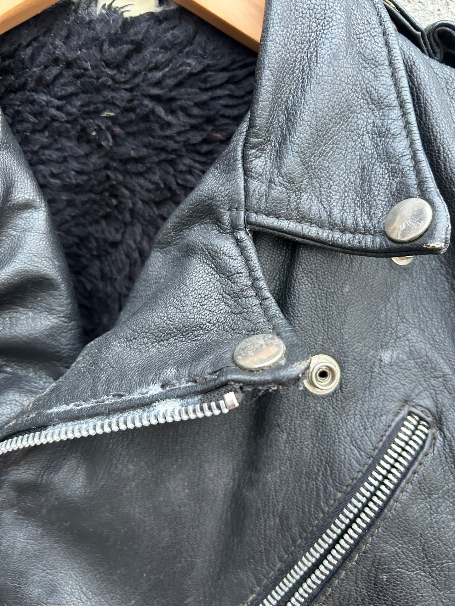 90s leather biker jacket 4-5y (104-110cm)