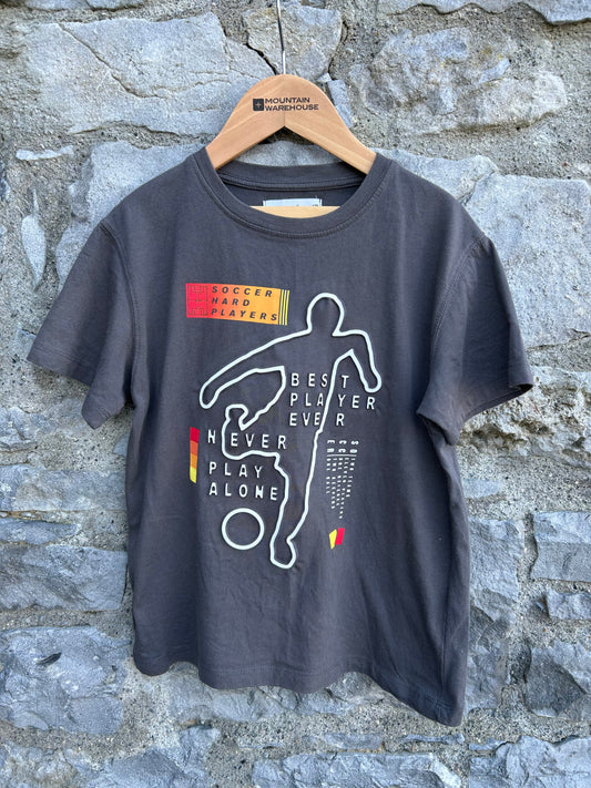 Soccer charcoal T-shirt  7y (122cm)