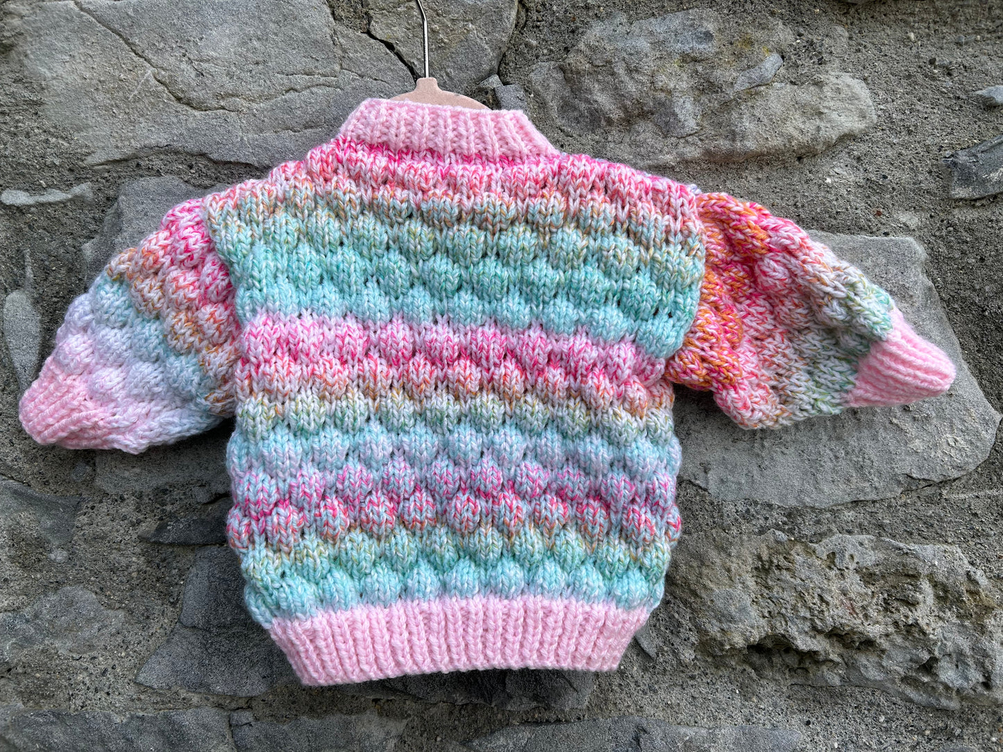 Colourful bubble knit cardigan 3-6m (62-68cm)