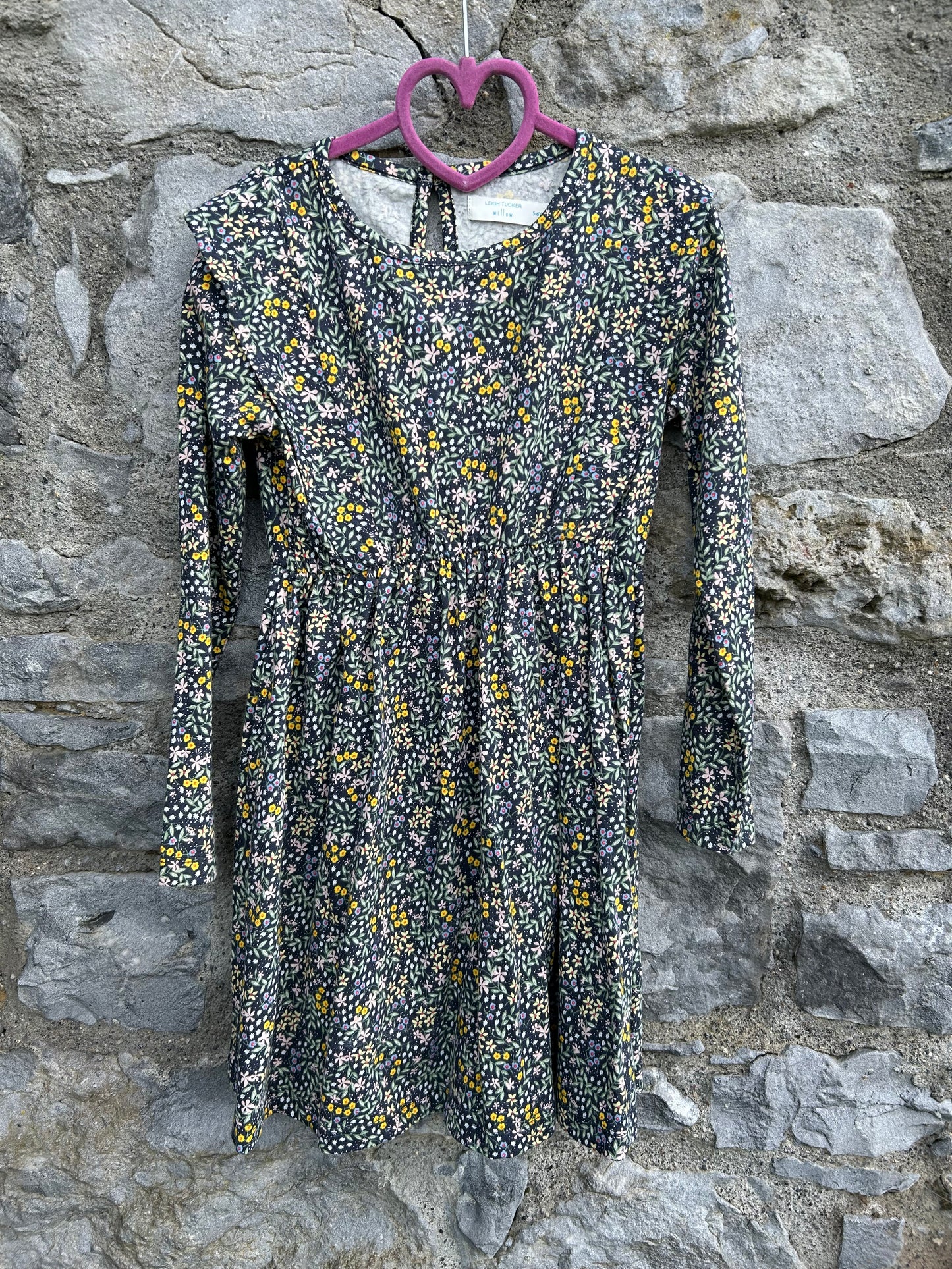 Small blue flowers dress 5-6y (110-116cm)