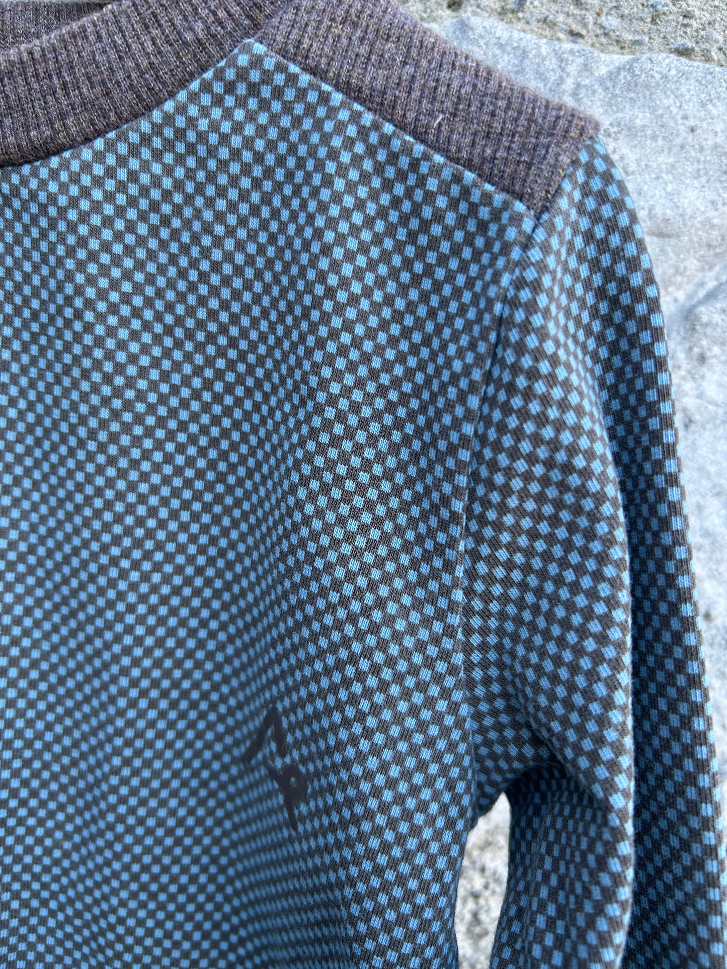 Grey&petrol check sweatshirt 9-12m (74-80cm)
