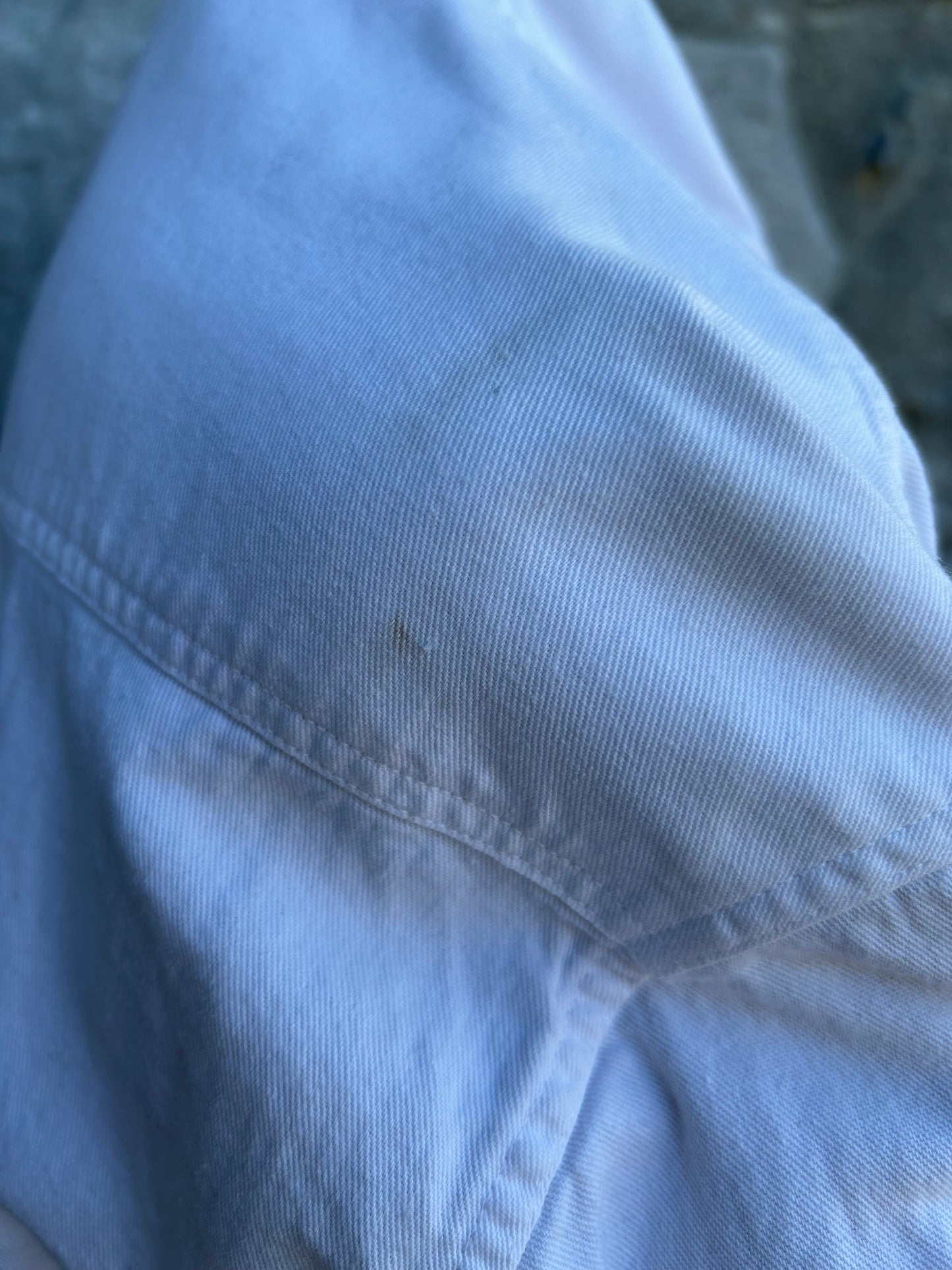 90s white denim shirt Small