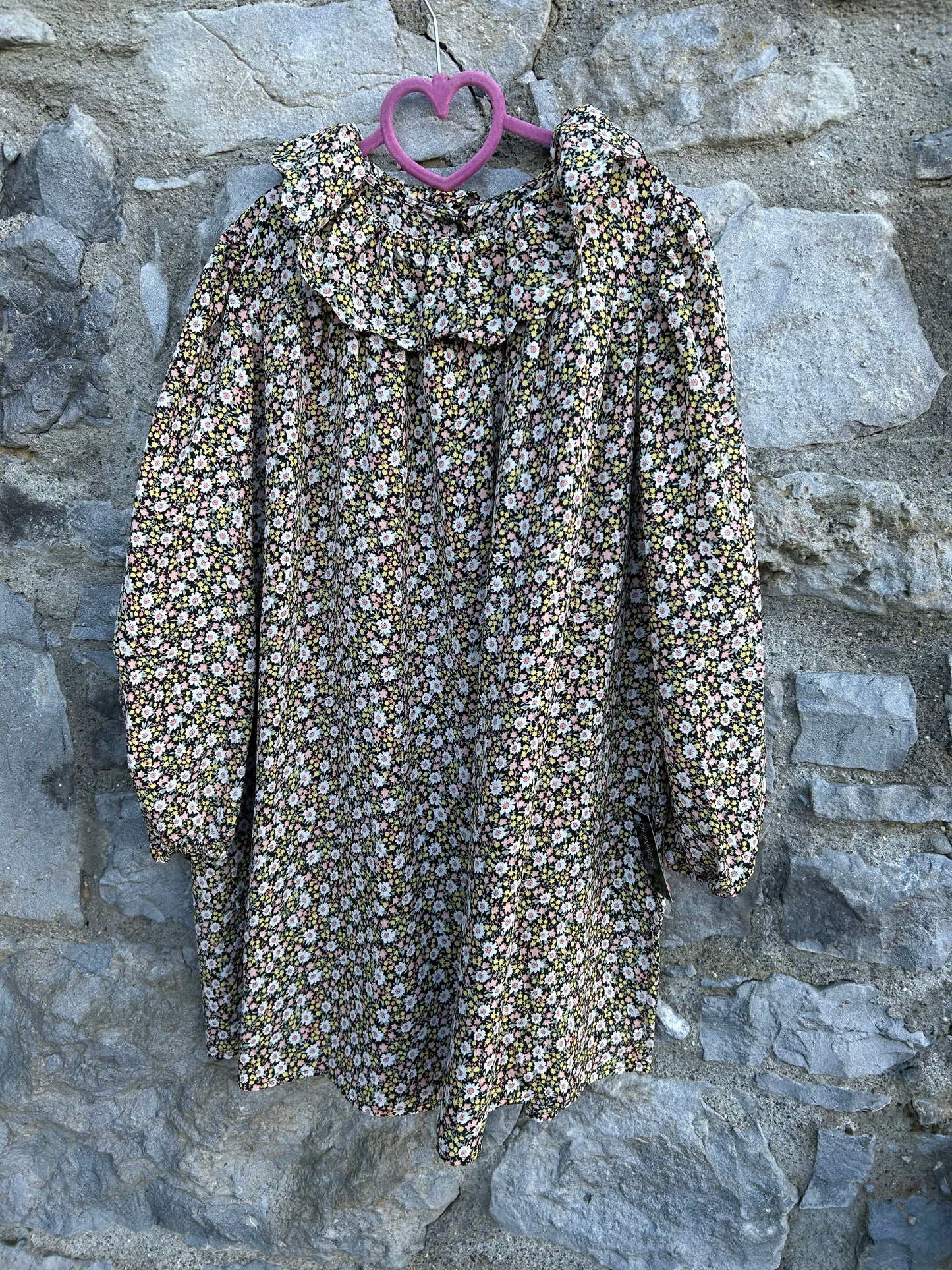 Daisies ruffle collar dress 9-10y (134-140cm)