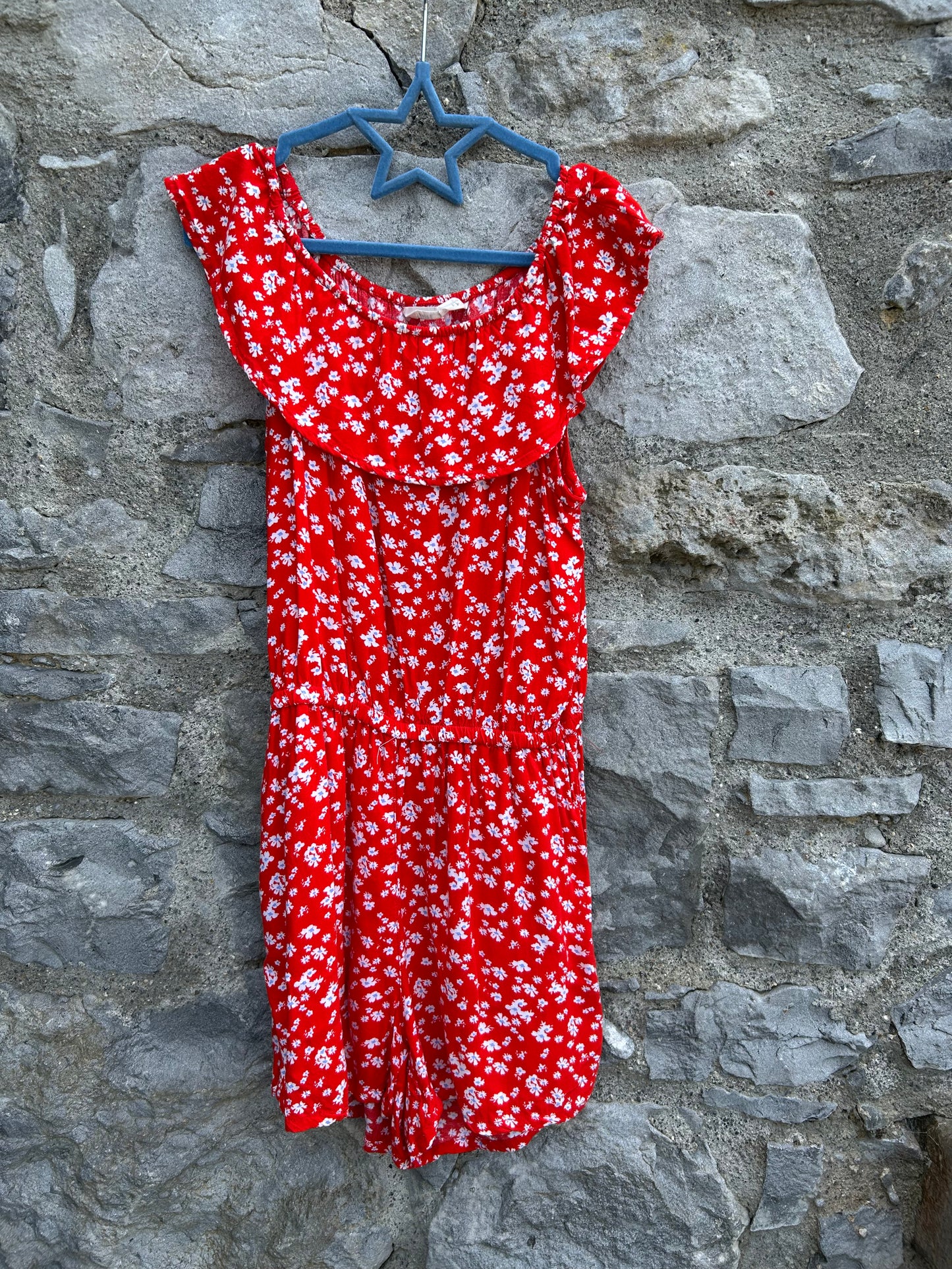 Red floral jumpsuit 9-10y (134-140cm)