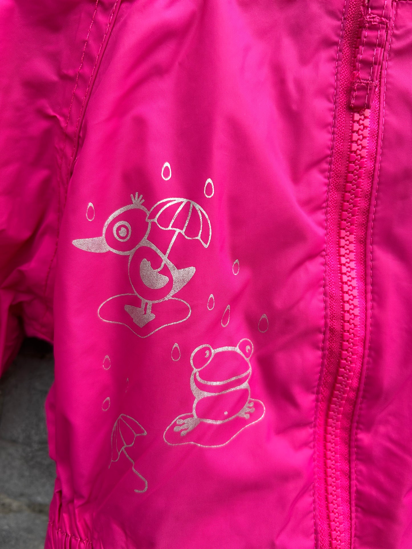 Pink fleece lined puddle suit 6-12m (68-80cm)