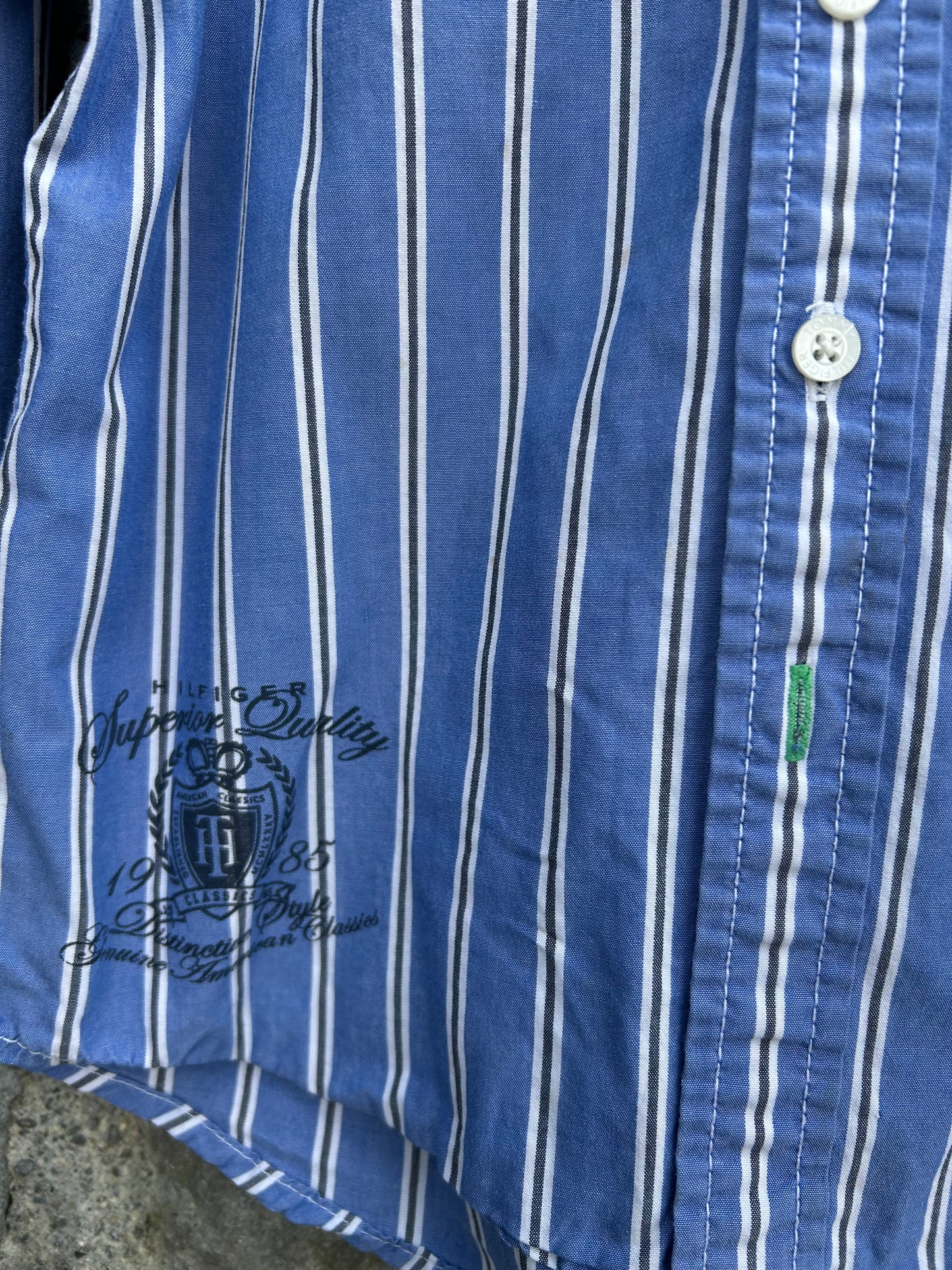 TH Blue stripy shirt 3y (98cm)