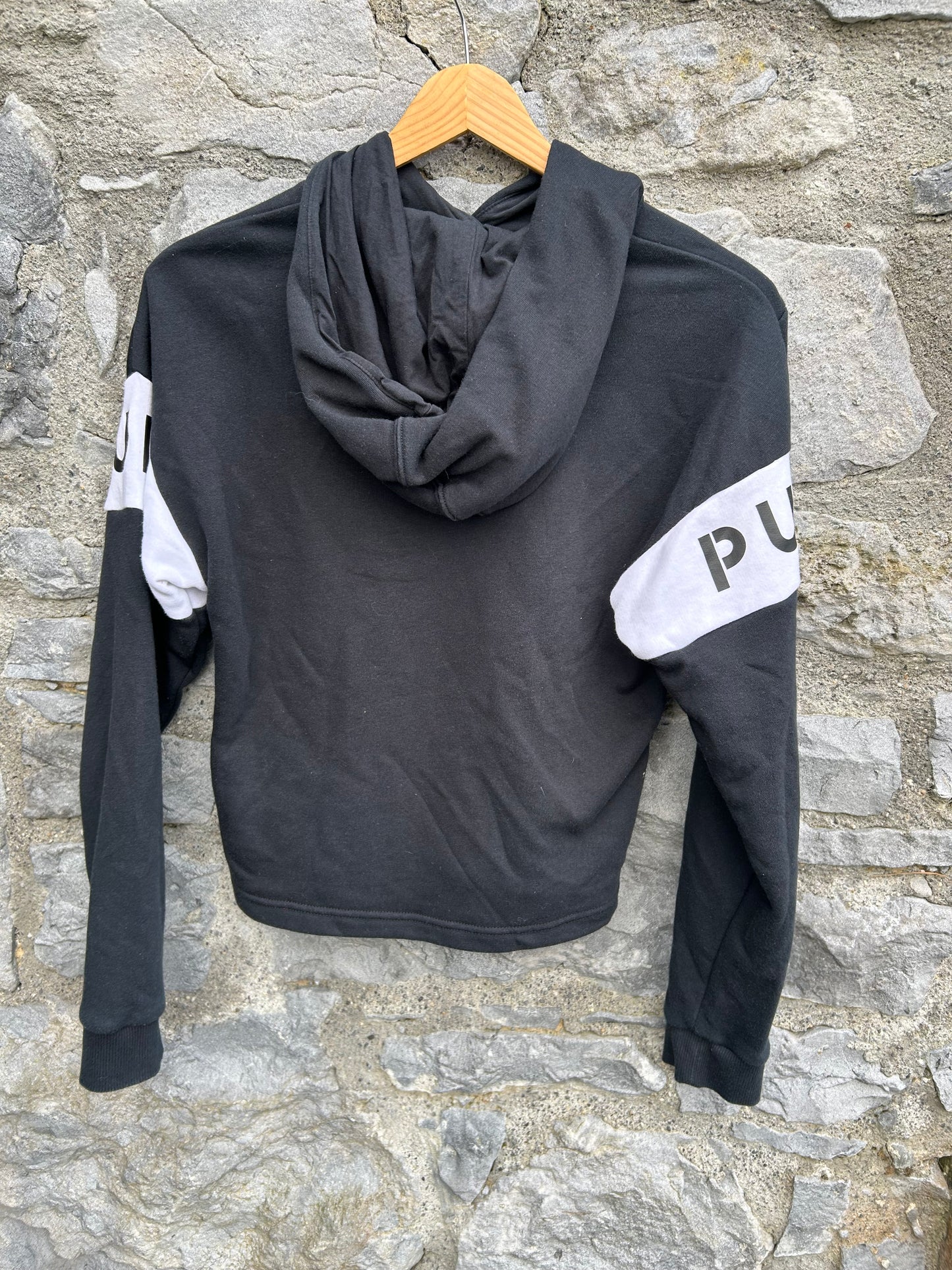 Black cropped logo hoodie 13-14y (158-164cm)