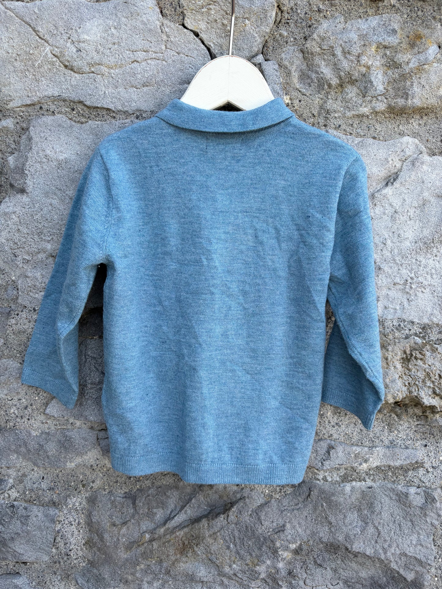 Blue knitted polo top 9-12m (74-80cm)