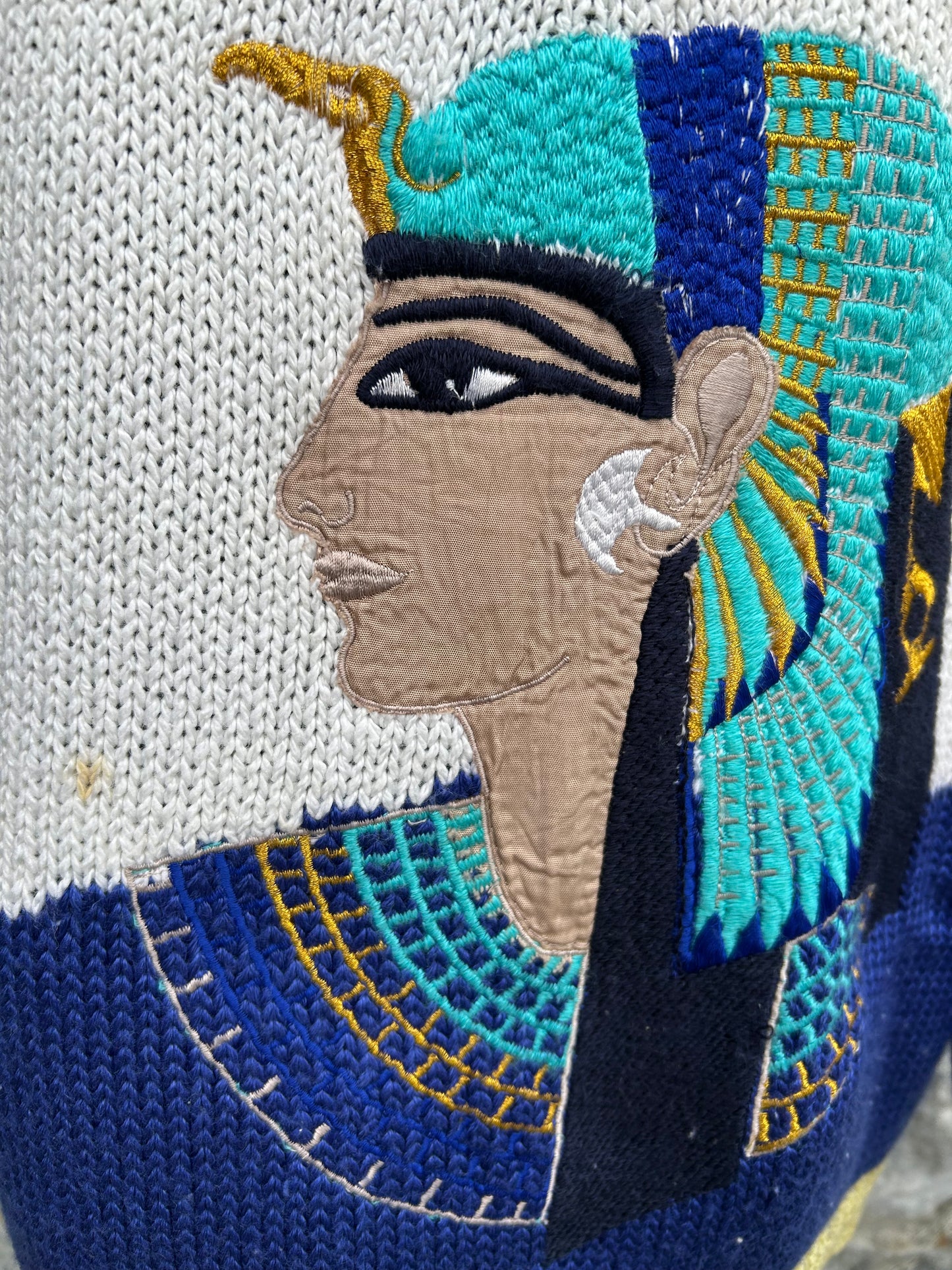 80s Cleopatra white&yellow jumper uk 12