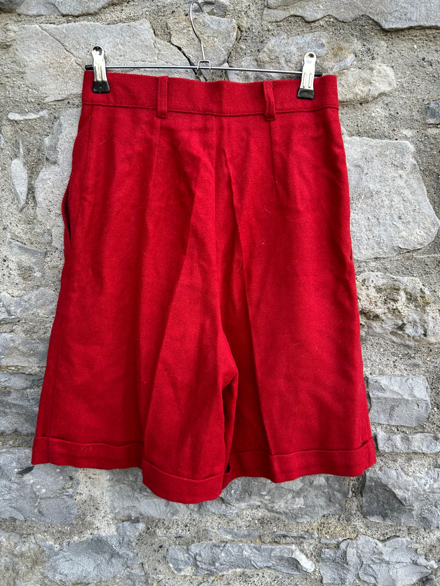 80s red woolly shorts uk 6