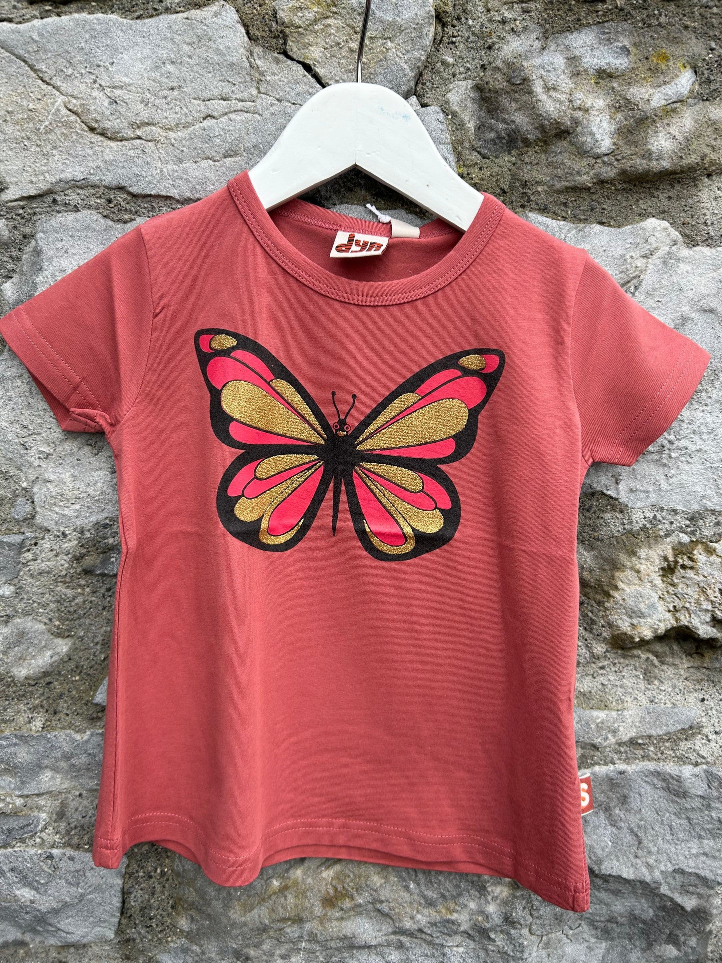 Glitter butterfly rusty T-shirt 3-4y (98-104cm)