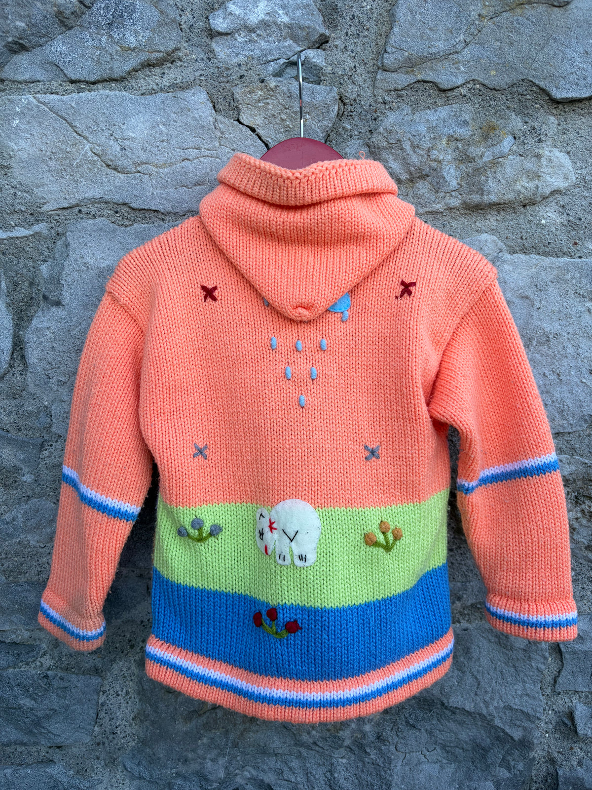 Peach Peruvian cardigan 18-24m (86-92cm)