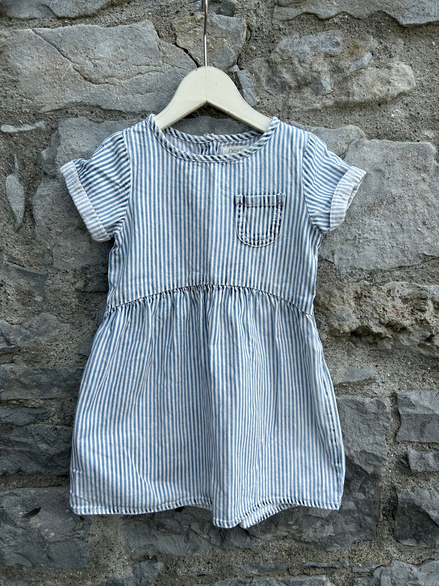 Blue stripy denim dress 2-3y (92-98cm)