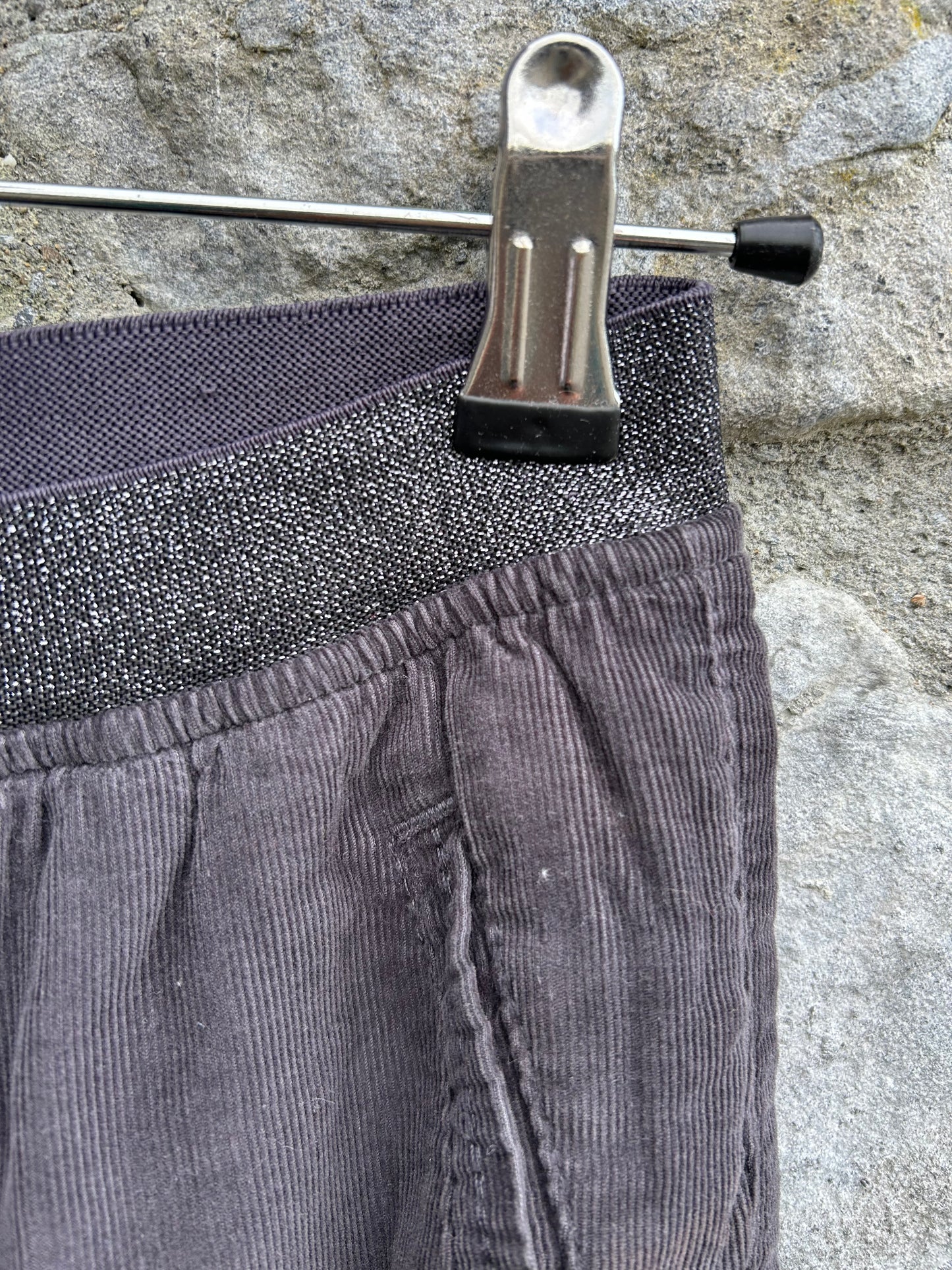 Grey cords with glitter waistband 7-8y (122-128cm)
