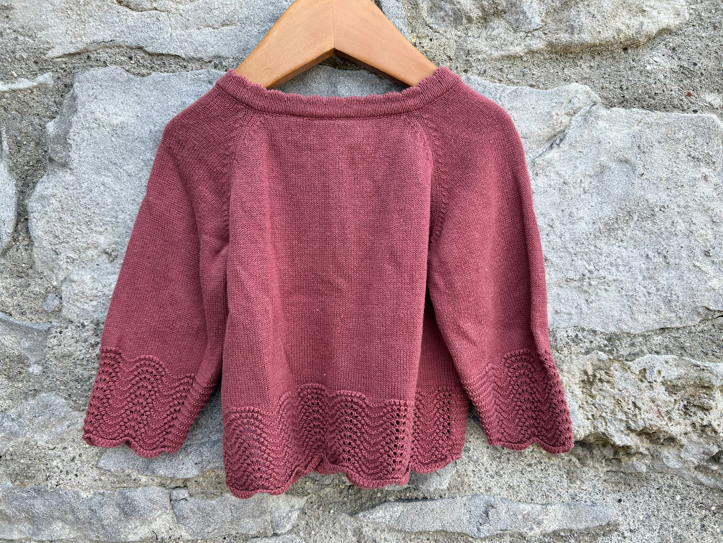 Maroon cardigan 3-6m (62-68cm)