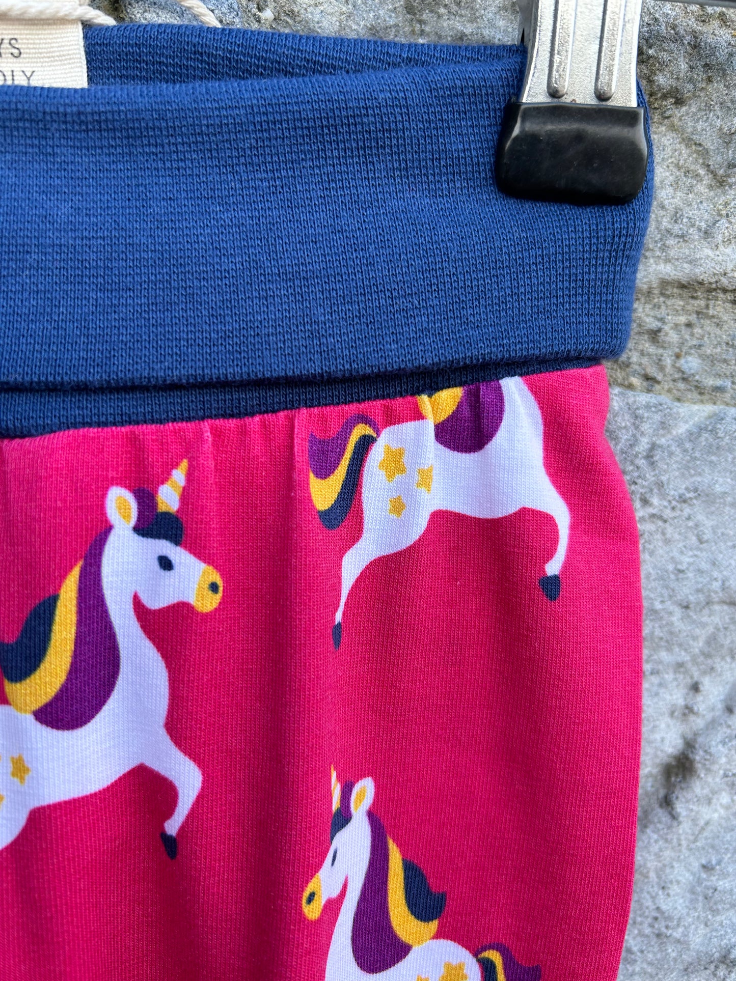 Pink unicorn rib pants 3-6m (62-68cm)