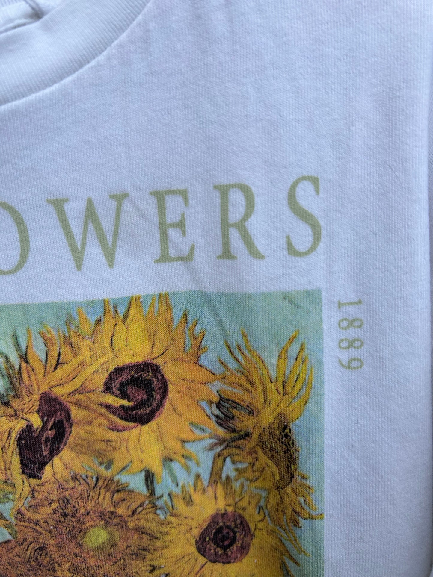 Sunflowers white T-shirt 3-4y (98-104cm)