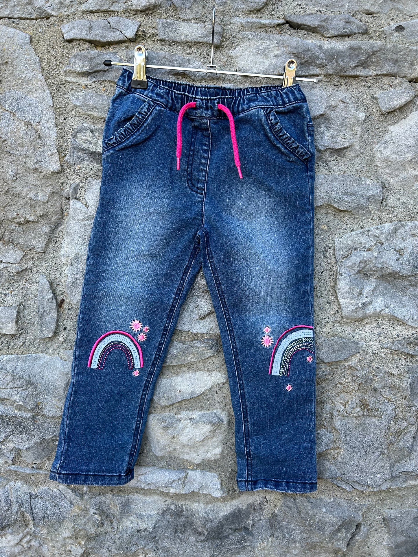 Jeans with Rainbow knees 3-4y (98-104cm)