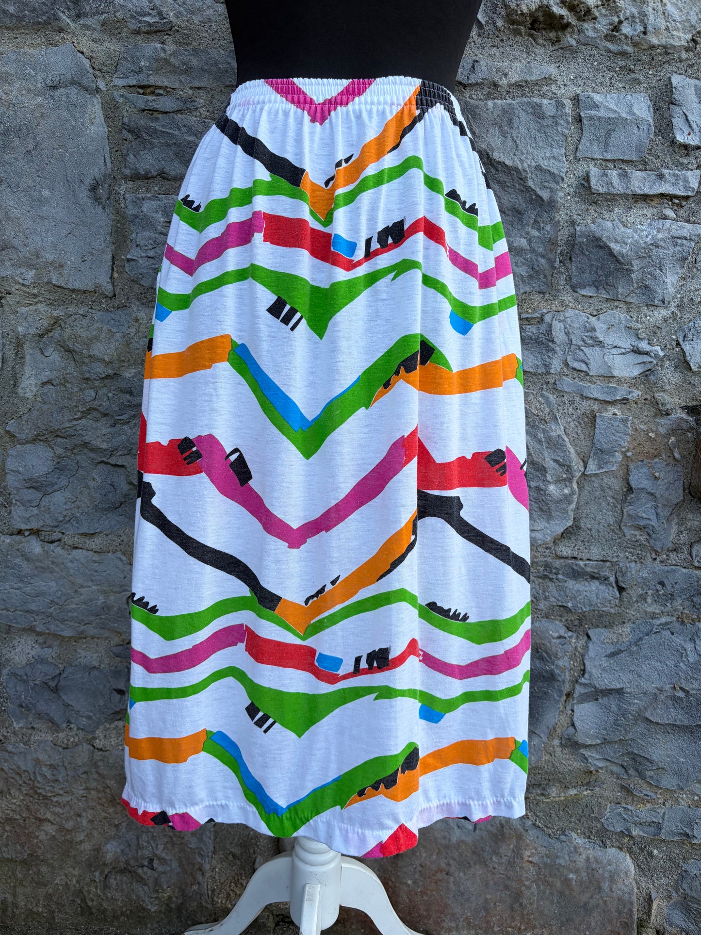 80s colourful chevron skirt uk 6-8