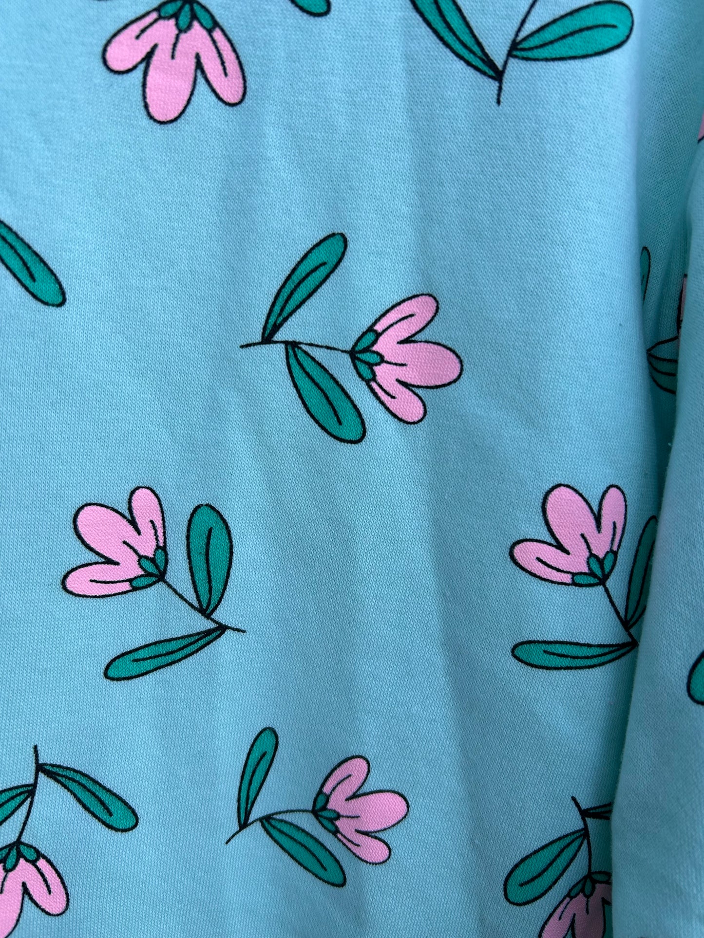 Floral green sweat dress 9-10y (134-140cm)