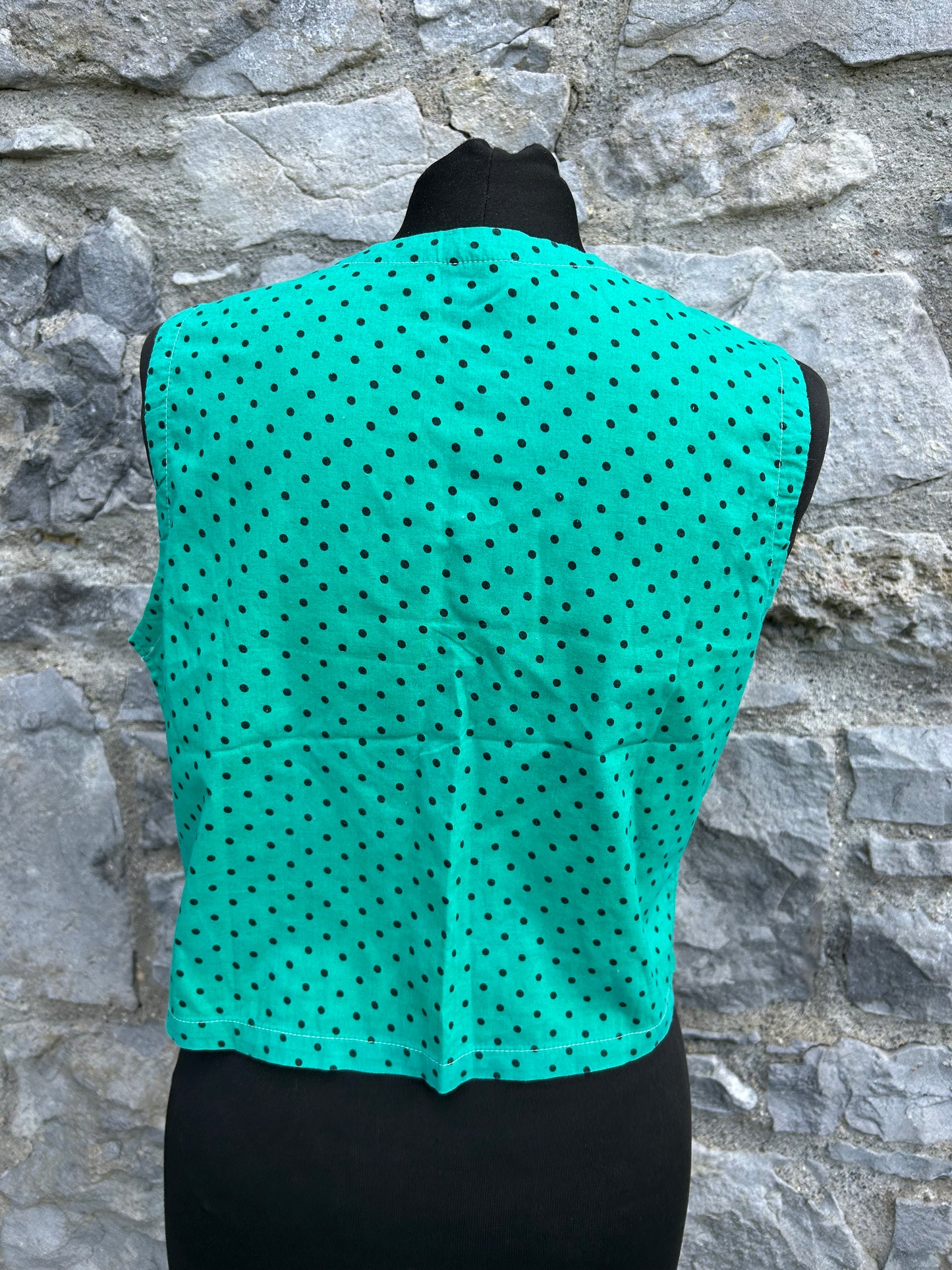 90s green spotty cropped top uk 6-8
