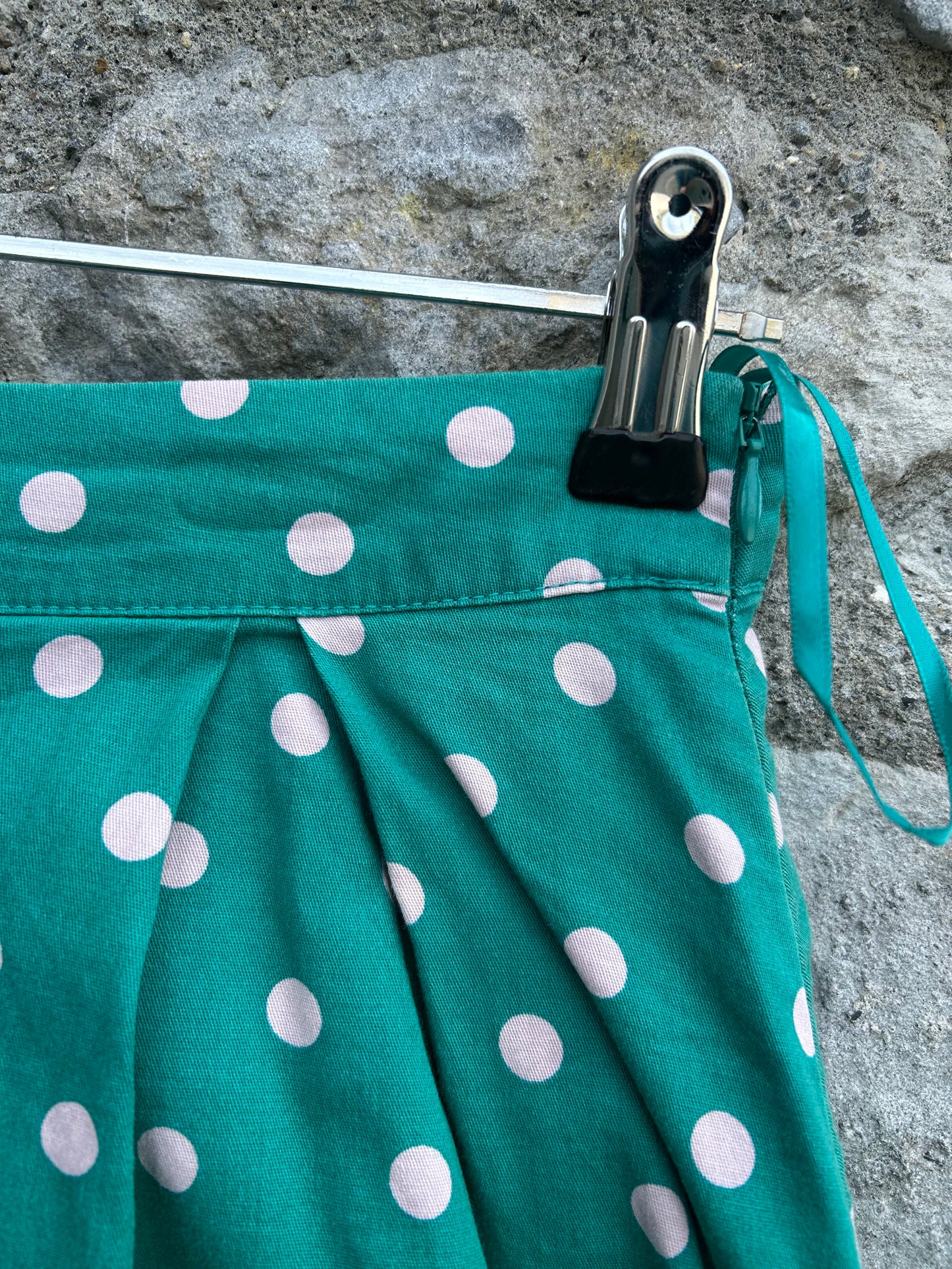 Green polka dots skirt uk 12