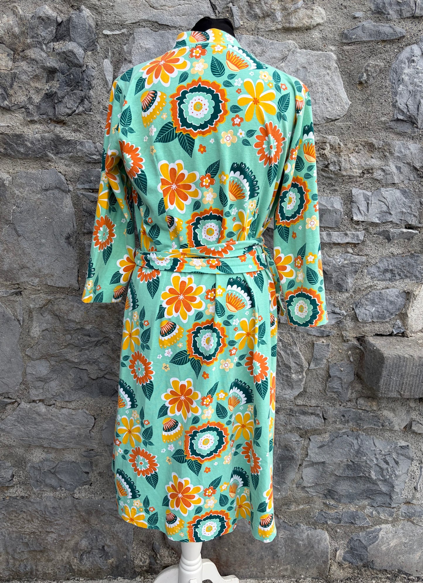 Mumbai Flower Market Green wrap dress uk 12