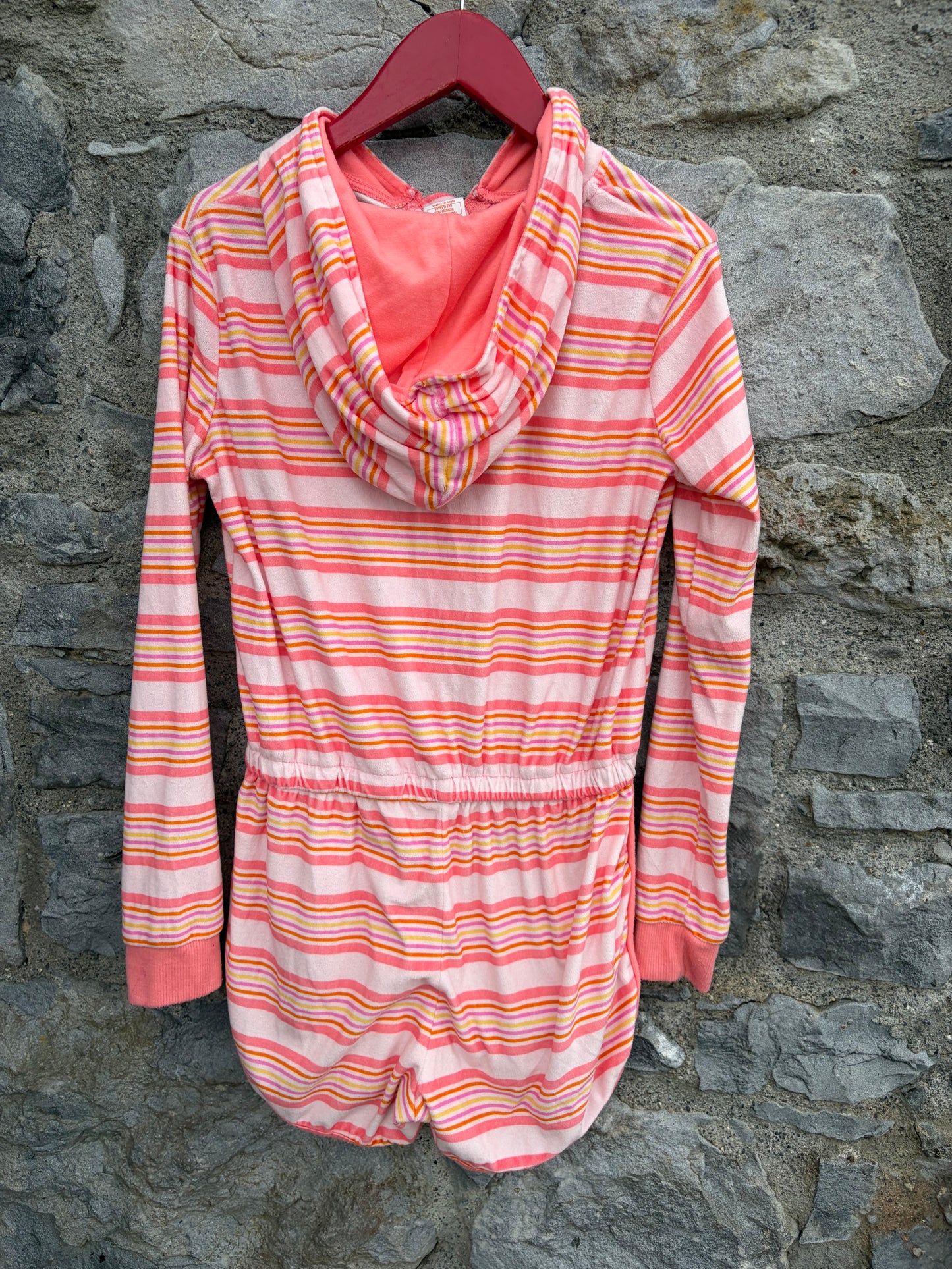 Coral velour stripy jumpsuit 11-12y (146-152cm)